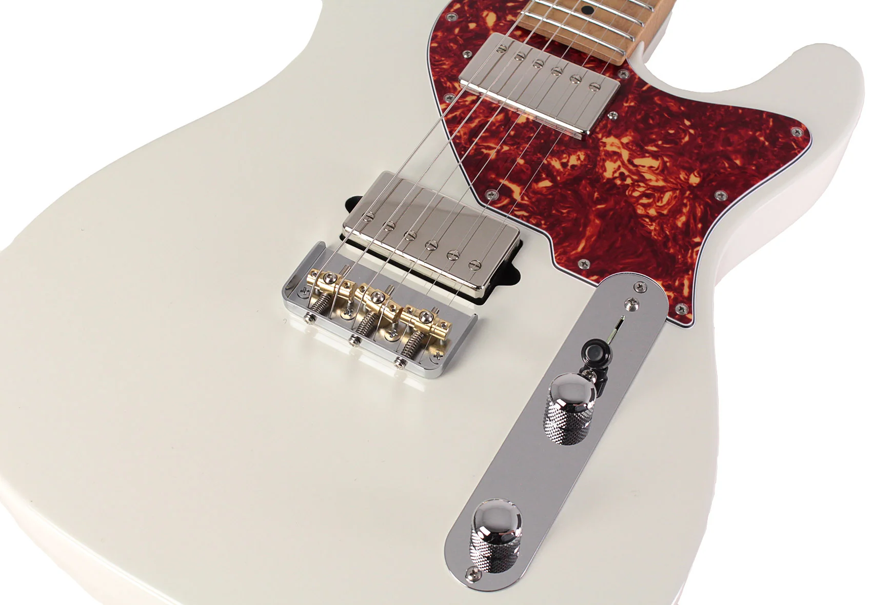 Suhr Select Classic T HH Guitar, Roasted Flamed Neck, Maple, Olympic White - Image 3