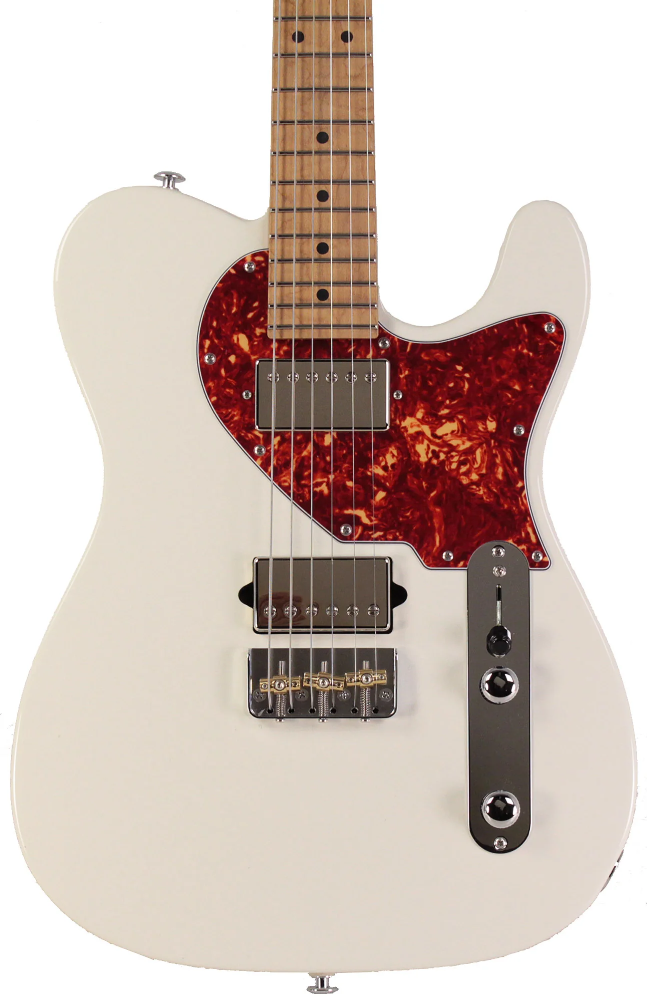 Suhr Select Classic T HH Guitar, Roasted Flamed Neck, Maple, Olympic White - Image 5