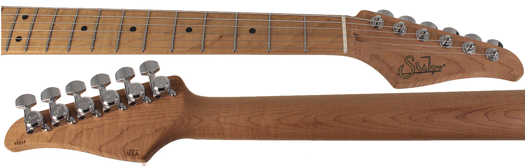 Suhr Select Classic T HH Guitar, Roasted Flamed Neck, Maple, Olympic White - Image 7