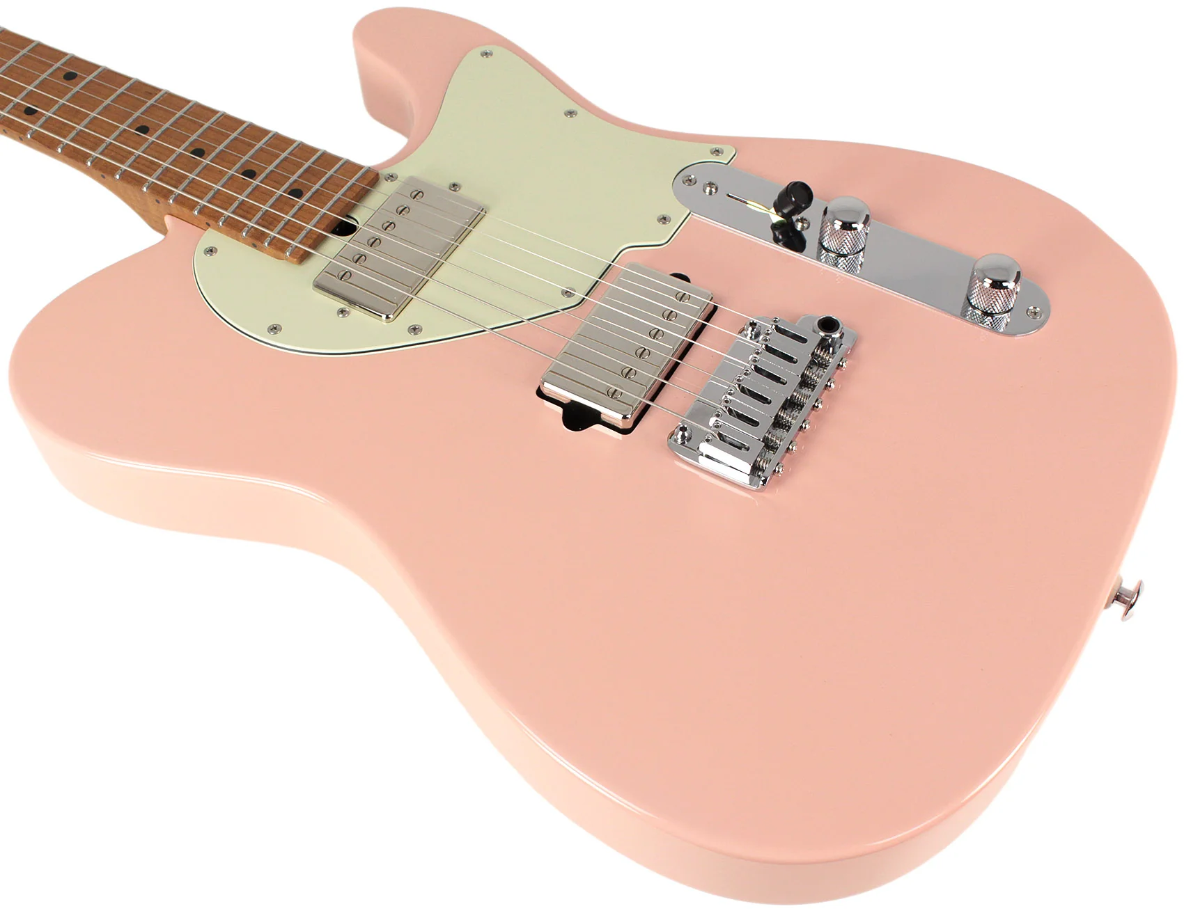 Suhr Select Classic T HH Guitar, Roasted Flamed Neck, Shell Pink - Image 4