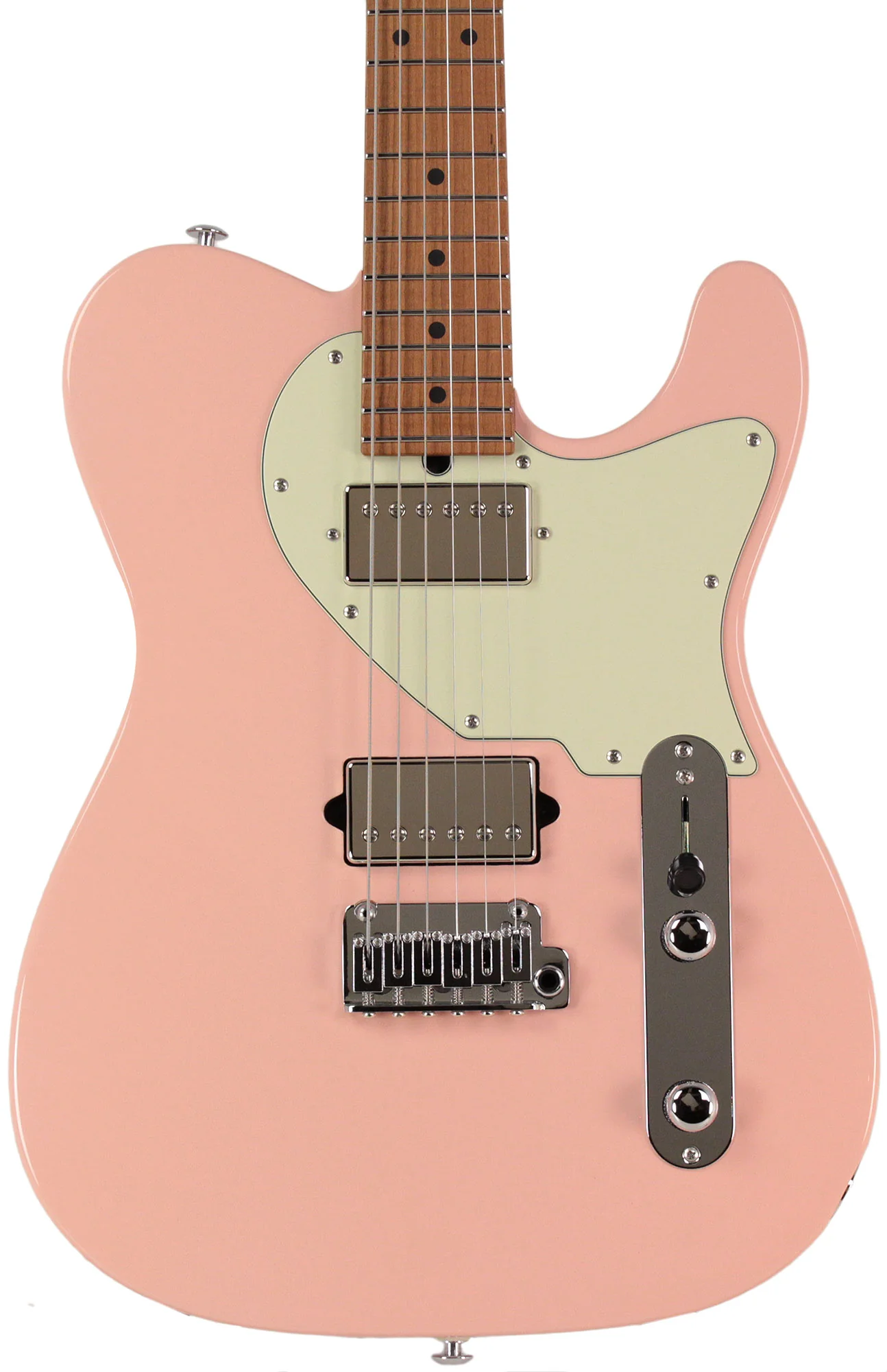 Suhr Select Classic T HH Guitar, Roasted Flamed Neck, Shell Pink - Image 7