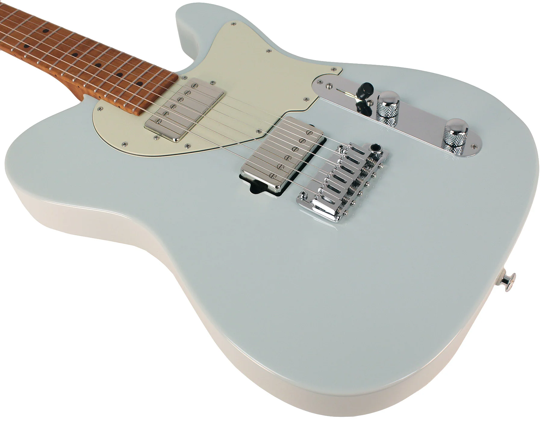 Suhr Classic T HH Roasted Select Guitar, Flamed, Maple, Sonic Blue - Image 4