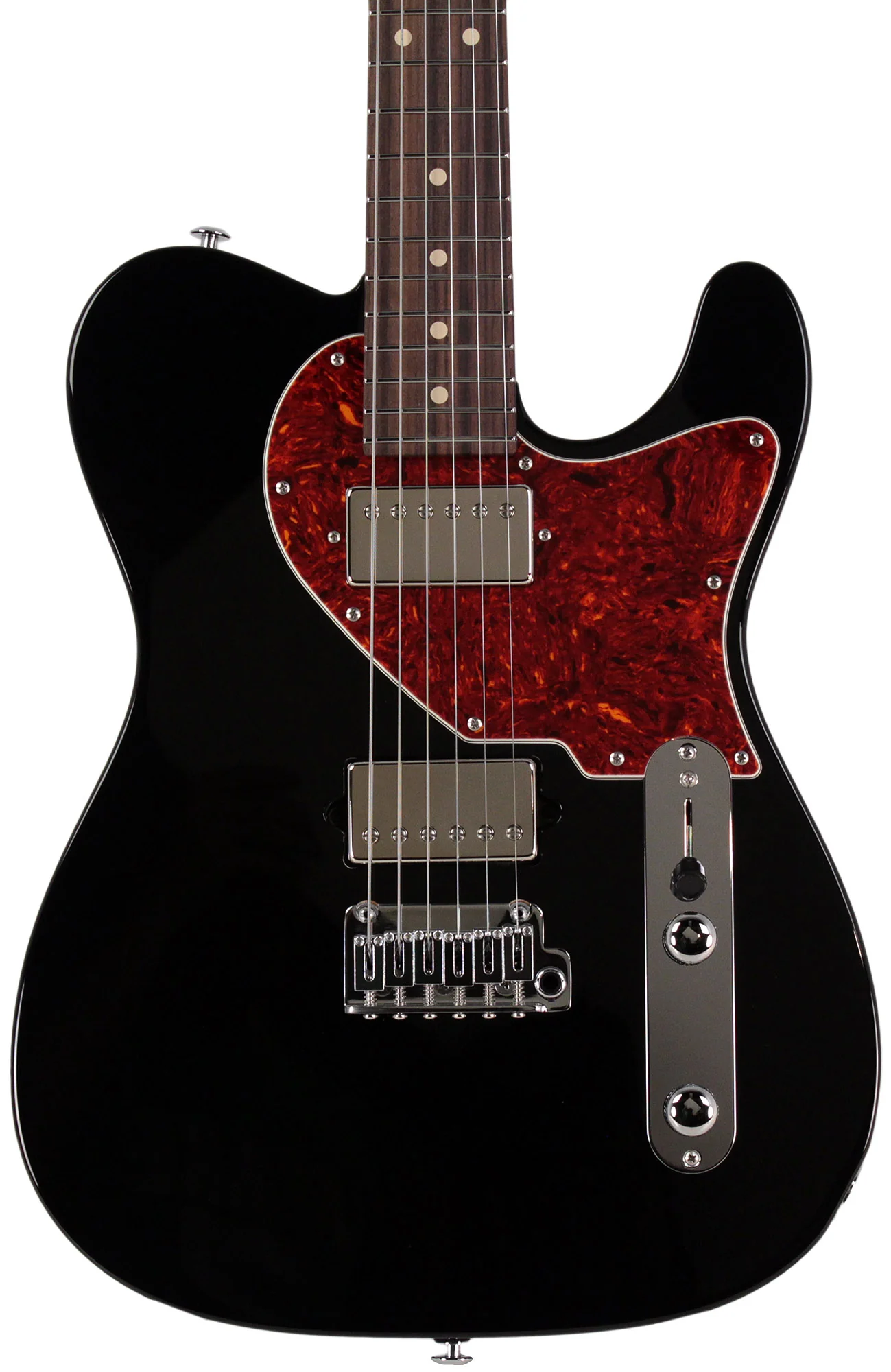 Suhr Select Classic T HH Guitar, Roasted Flamed Neck, Black, Rosewood - Image 6