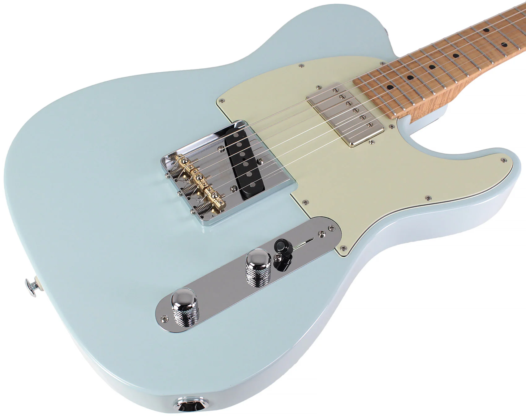 Suhr Select Classic T HS Guitar, Roasted Flamed Neck, Maple, Sonic Blue - Image 2