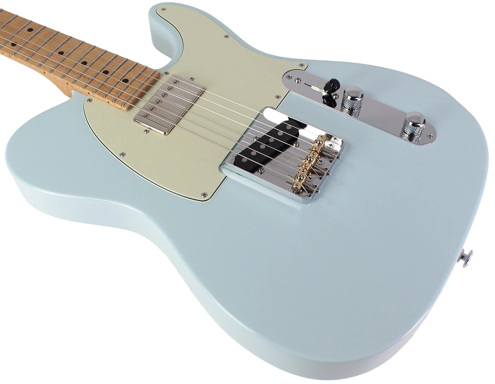 Suhr Select Classic T HS Guitar, Roasted Flamed Neck, Maple, Sonic Blue - Image 4