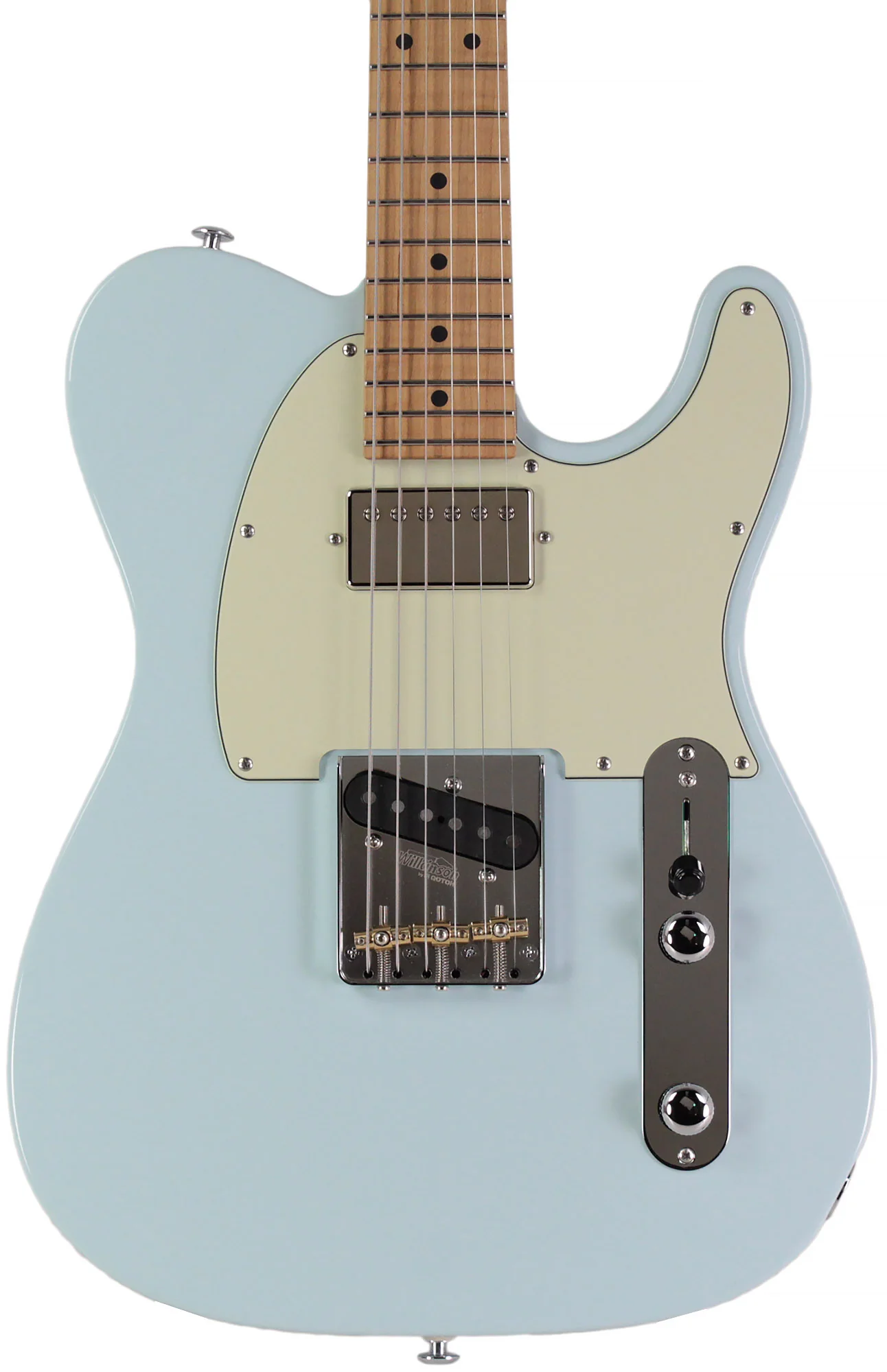 Suhr Select Classic T HS Guitar, Roasted Flamed Neck, Maple, Sonic Blue - Image 6