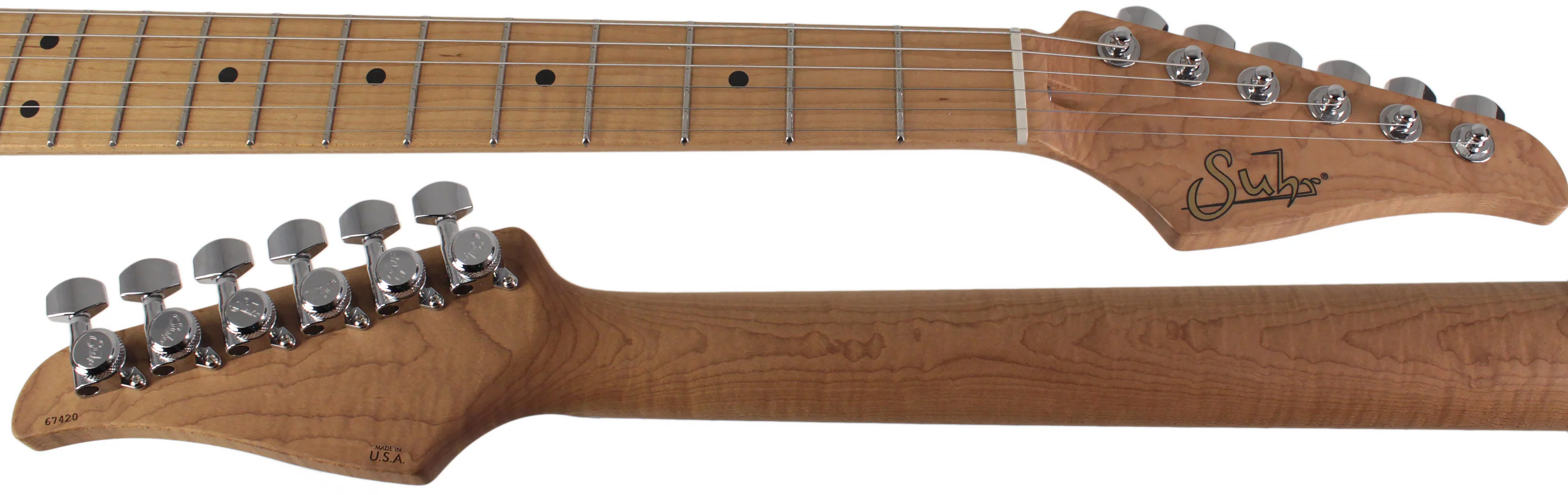 Suhr Select Classic T HS Guitar, Roasted Flamed Neck, Maple, Sonic Blue - Image 8