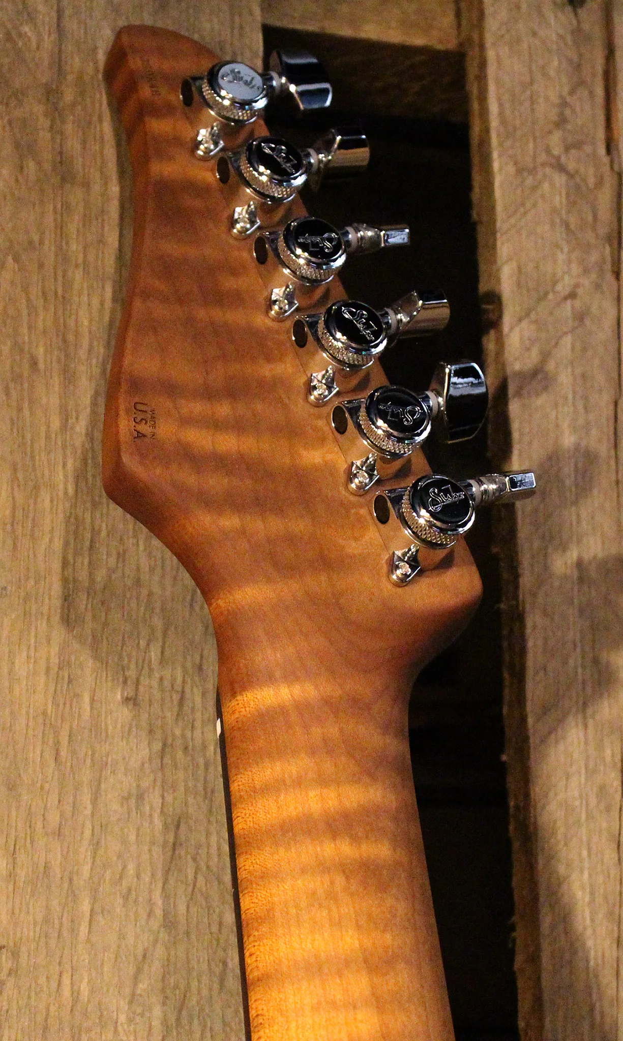 Suhr Select Classic T HS Guitar, Roasted Flamed Neck, Rosewood, Black - Image 8