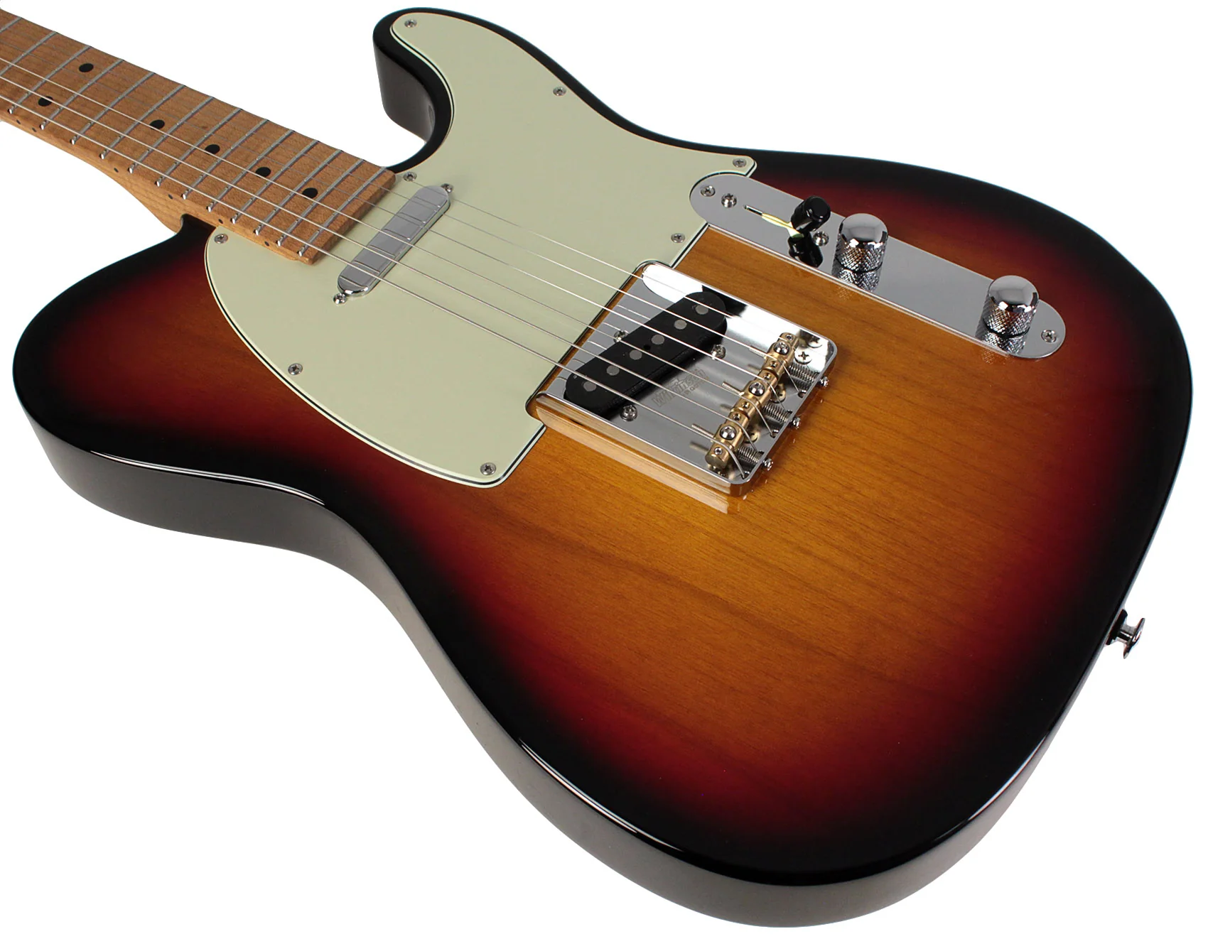Suhr Select Classic T Guitar, Roasted Flamed Neck, Maple, 3-Tone Burst - Image 4