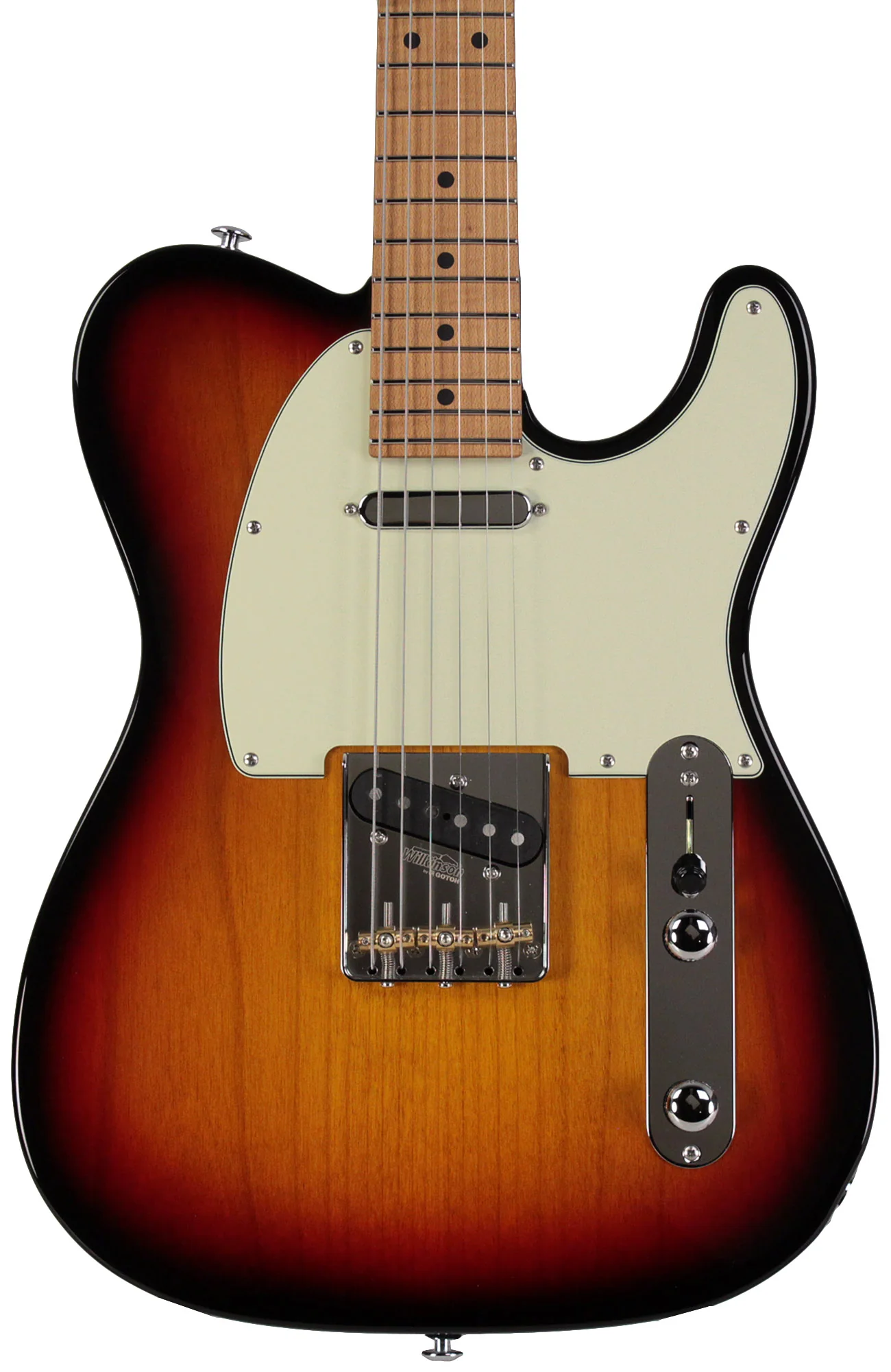 Suhr Select Classic T Guitar, Roasted Flamed Neck, Maple, 3-Tone Burst - Image 5