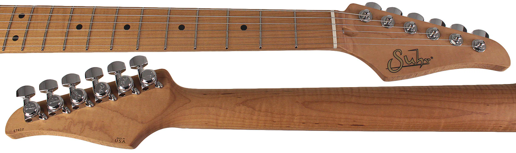 Suhr Select Classic T Guitar, Roasted Flamed Neck, Maple, 3-Tone Burst - Image 7
