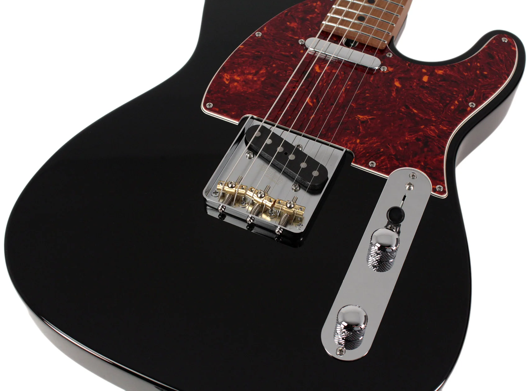 Suhr Select Classic T Guitar, Roasted Flamed Neck, Black - Image 3