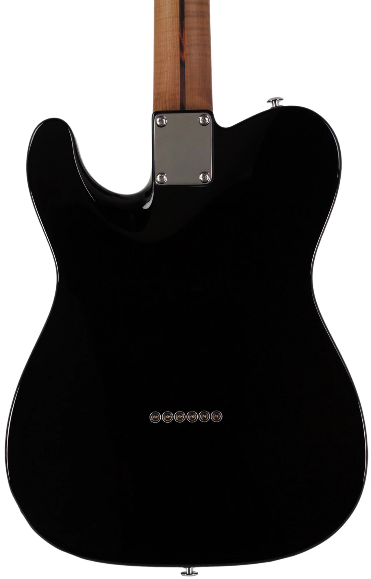 Suhr Select Classic T Guitar, Roasted Flamed Neck, Black - Image 5