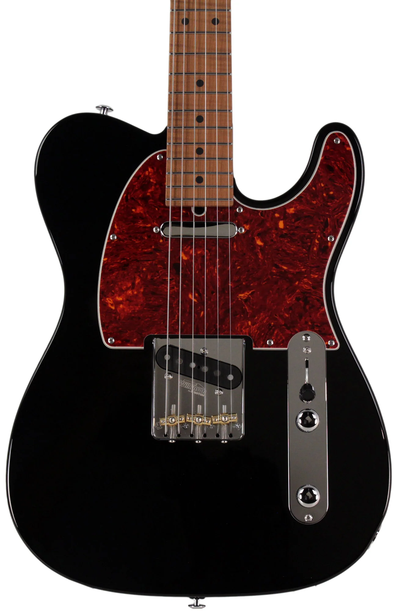 Suhr Select Classic T Guitar, Roasted Flamed Neck, Black - Image 6