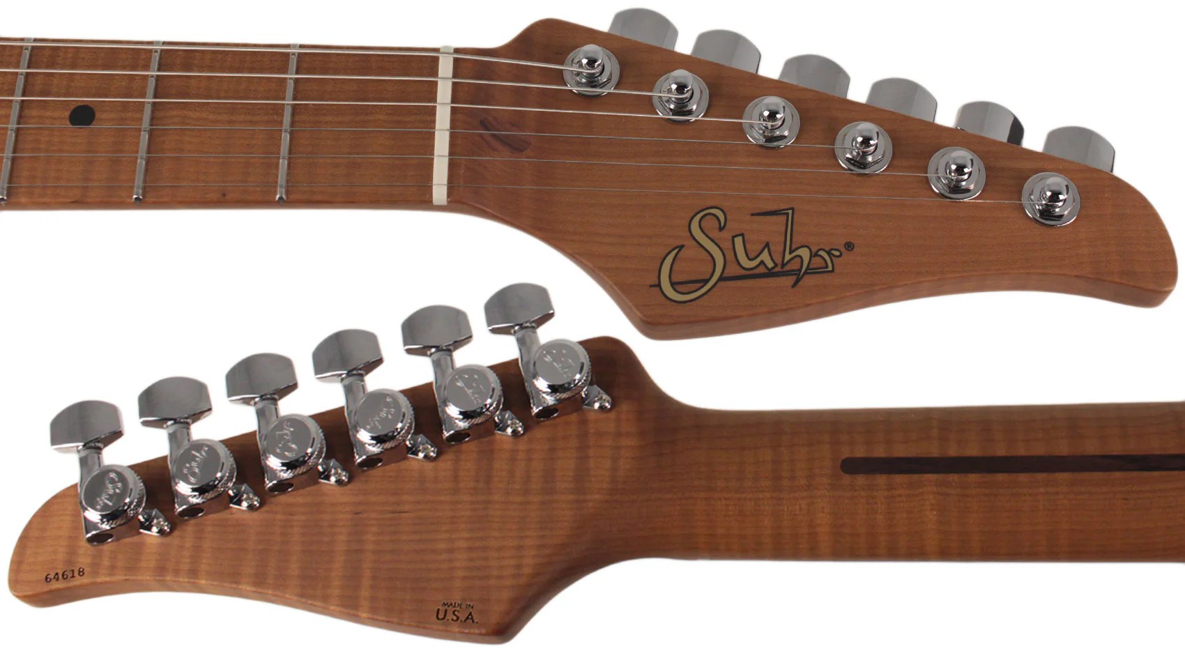 Suhr Select Classic T Guitar, Roasted Flamed Neck, Black - Image 8