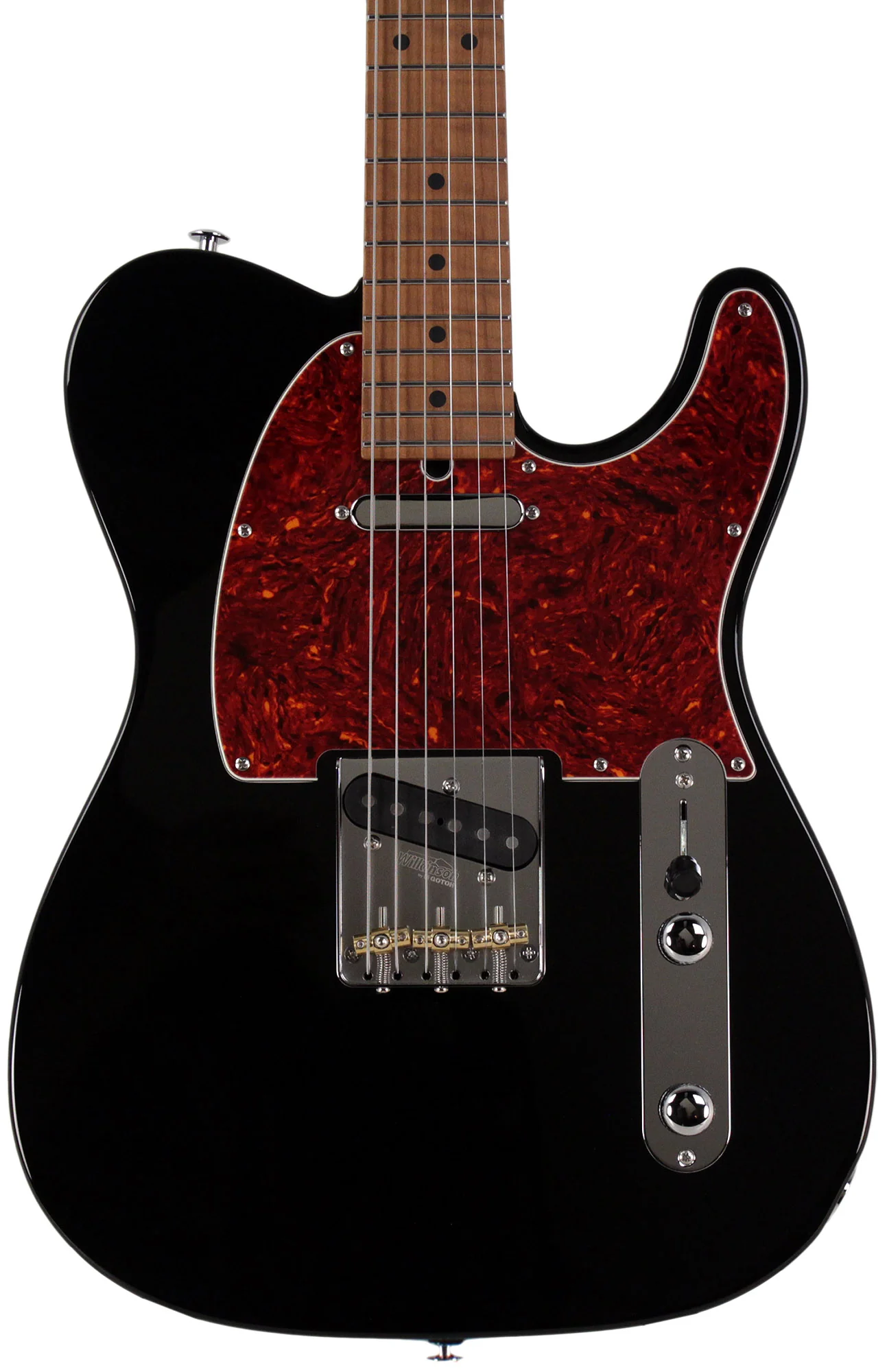 Suhr Select Classic T Guitar, Roasted Flamed Neck, Black - Image 6