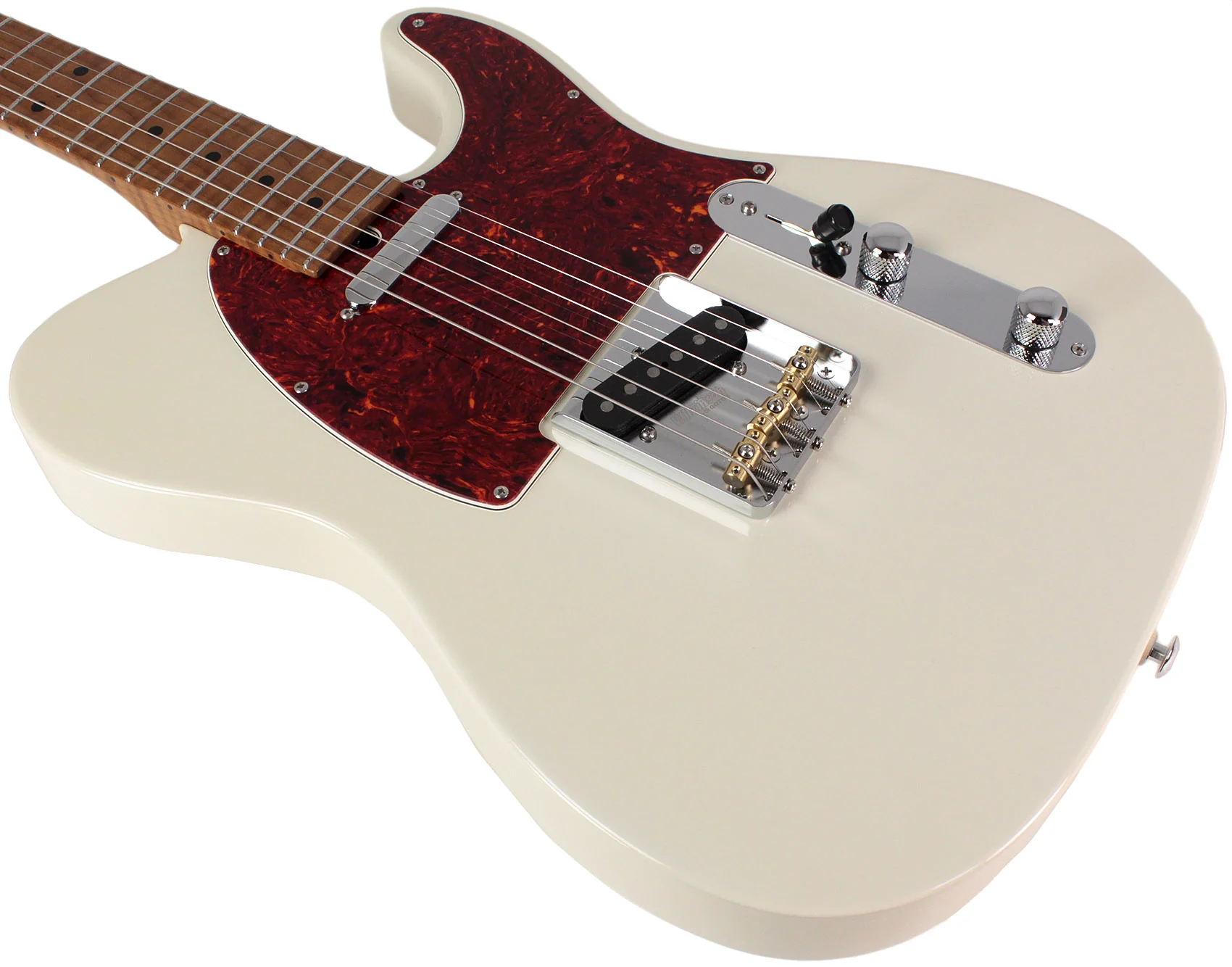 Suhr Select Classic T Guitar, Roasted Flamed Neck, Olympic White - Image 4