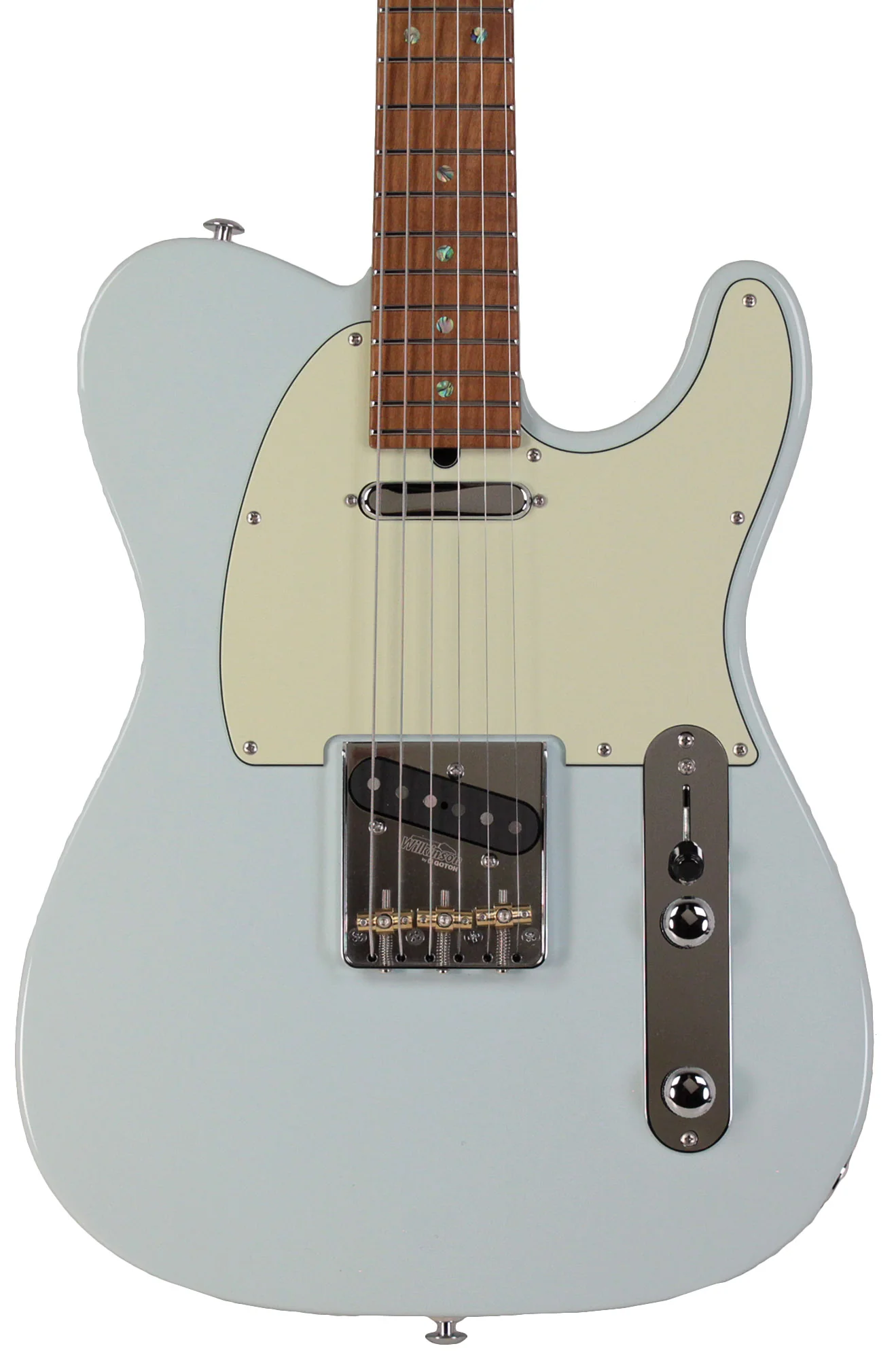Suhr Select Classic T Roasted, Flamed, Swamp Ash, Sonic Blue, Aged Green - Image 5