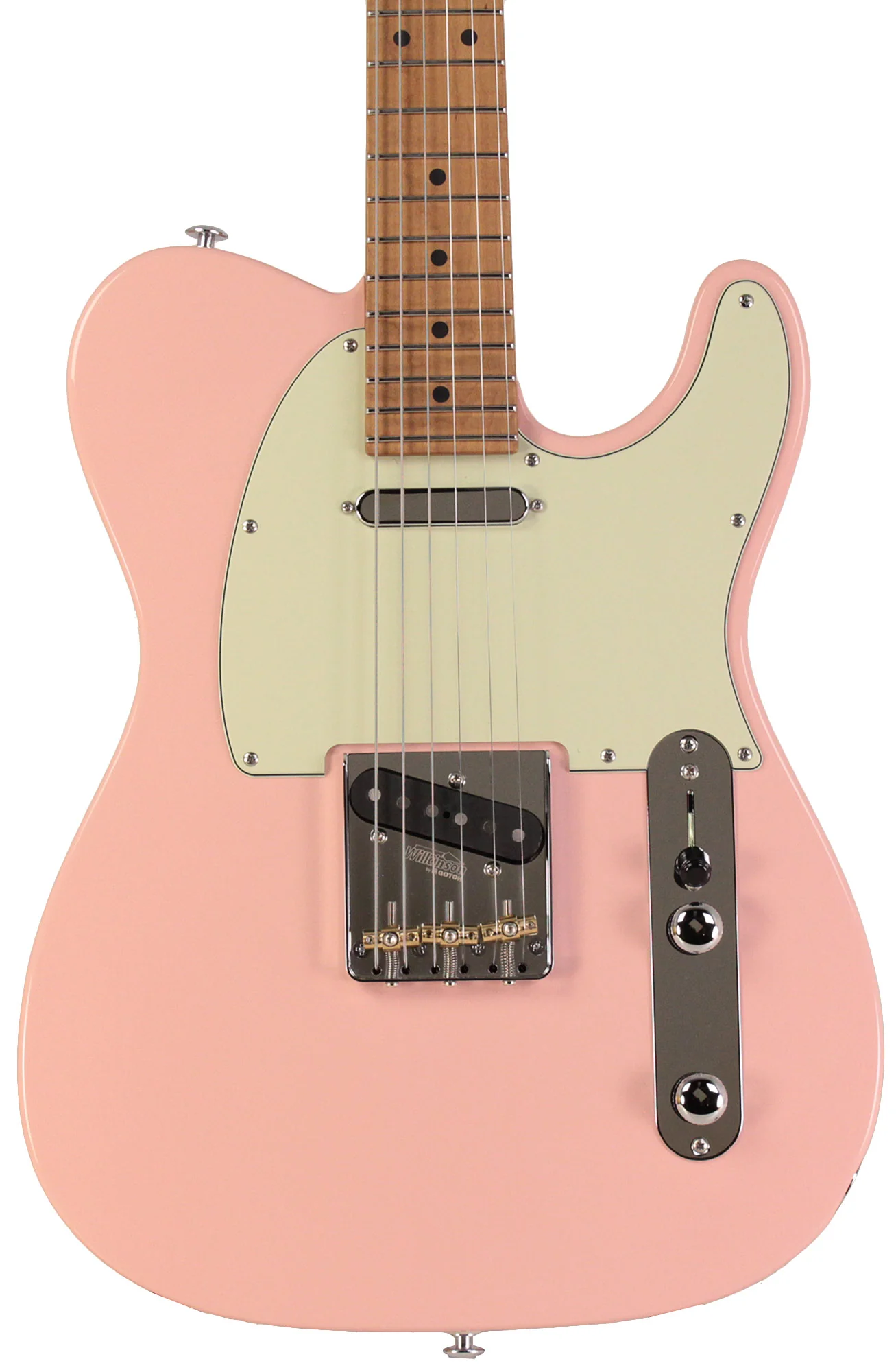 Suhr Select Classic T Guitar, Roasted Flamed Neck, Maple, Shell Pink - Image 6