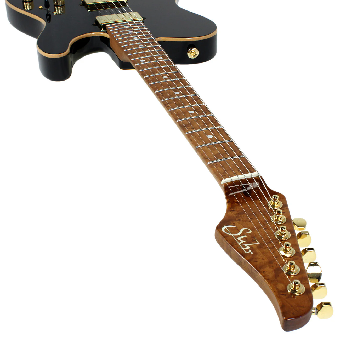 Suhr Custom Classic T Guitar - Black & Gold - Image 3