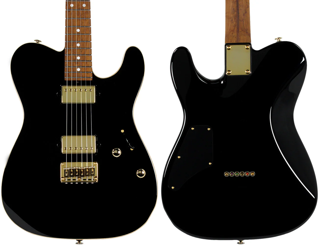 Suhr Custom Classic T Guitar - Black & Gold - Image 8