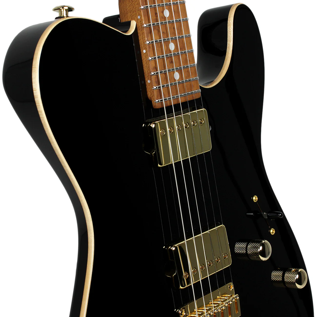 Suhr Custom Classic T Guitar - Black & Gold - Image 9