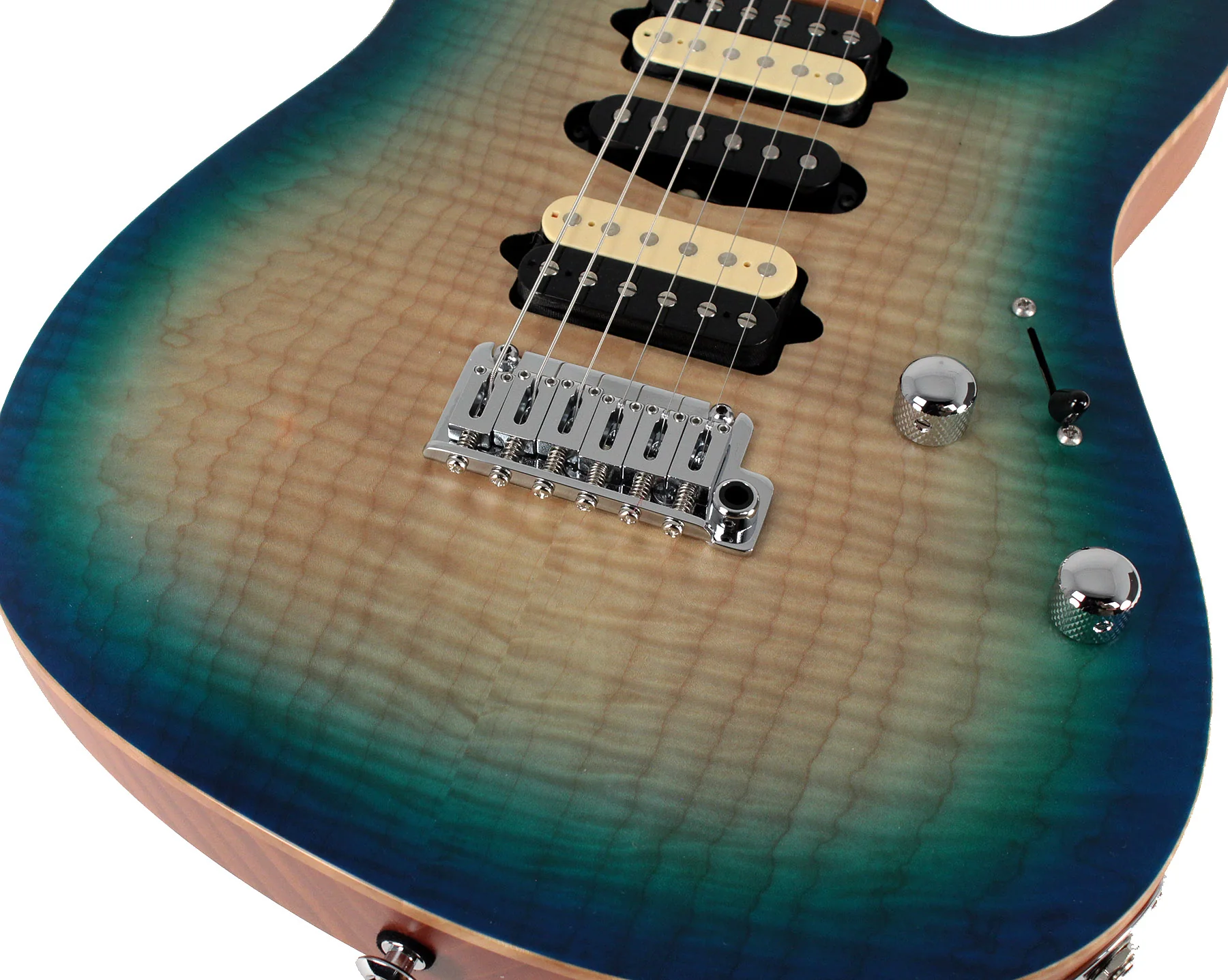 Suhr Limited Modern Satin Flame Guitar, Island Burst, Hardshell Case - Image 3