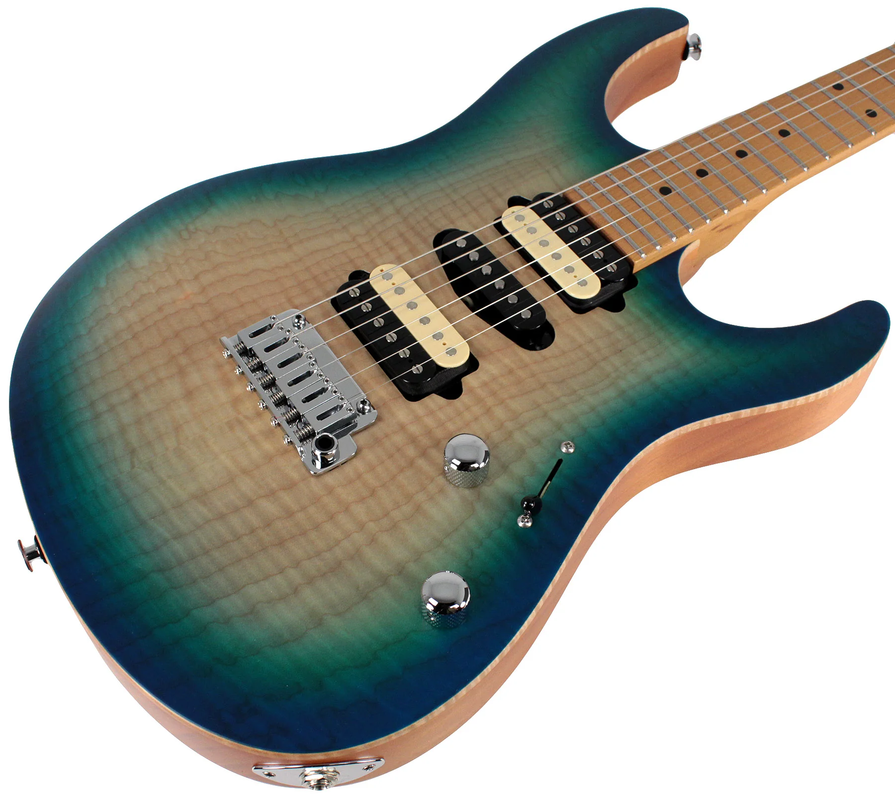 Suhr Limited Modern Satin Flame Guitar, Island Burst, Hardshell Case - Image 8