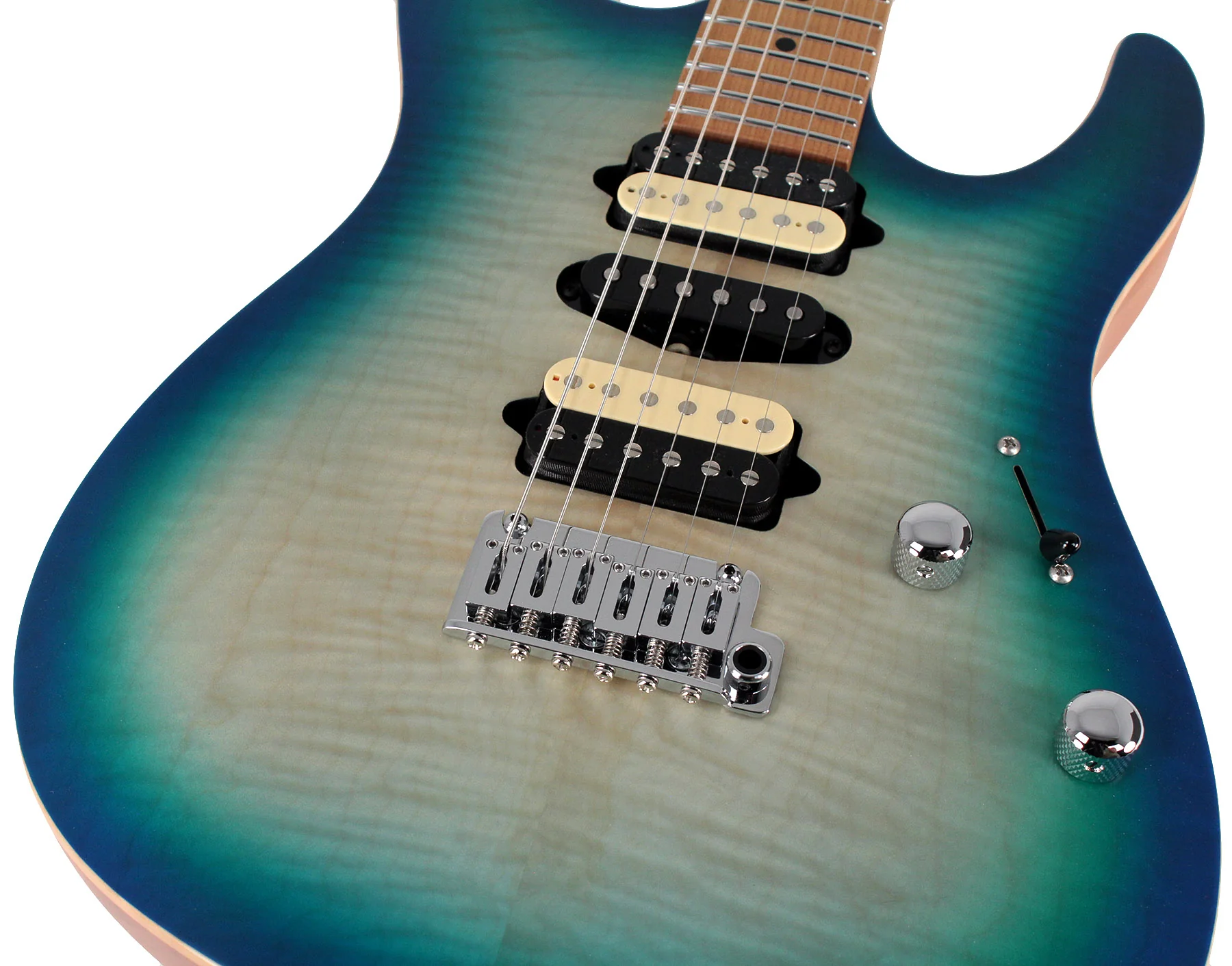 Suhr Limited Modern Satin Flame Guitar, Island Burst, Hardshell Case - Image 3