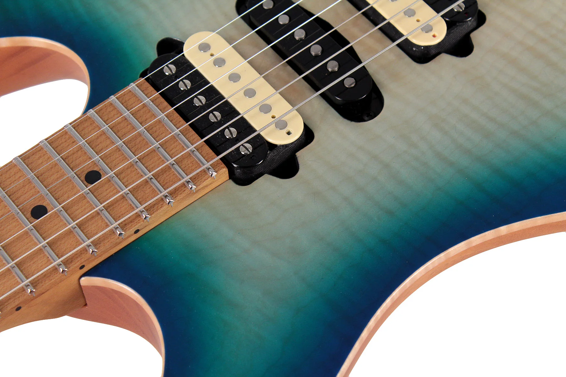 Suhr Limited Modern Satin Flame Guitar, Island Burst, Hardshell Case - Image 5