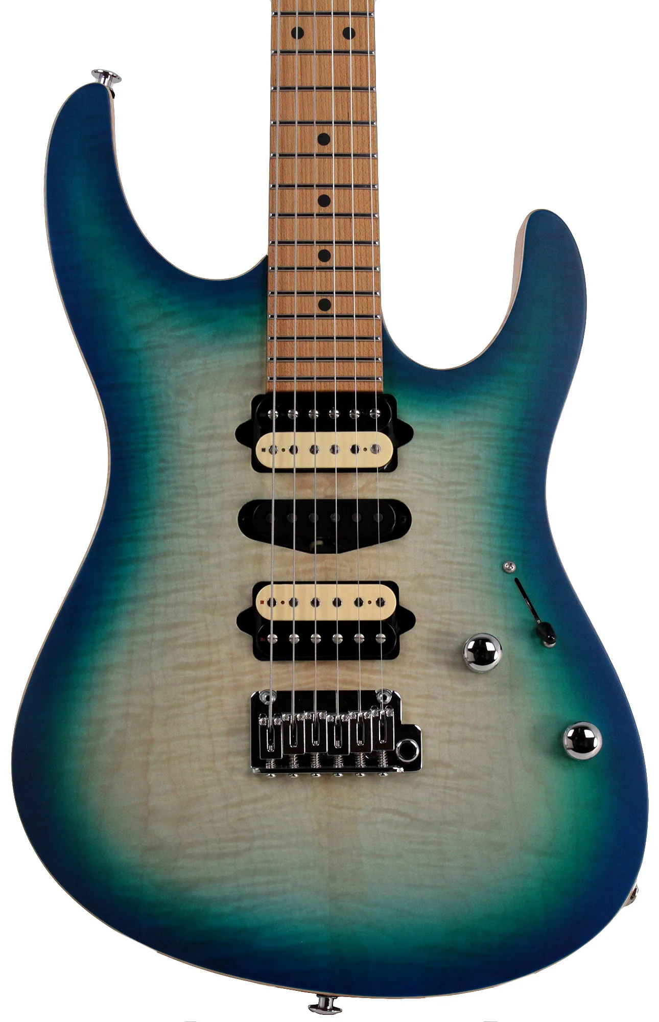 Suhr Limited Modern Satin Flame Guitar, Island Burst, Hardshell Case - Image 7
