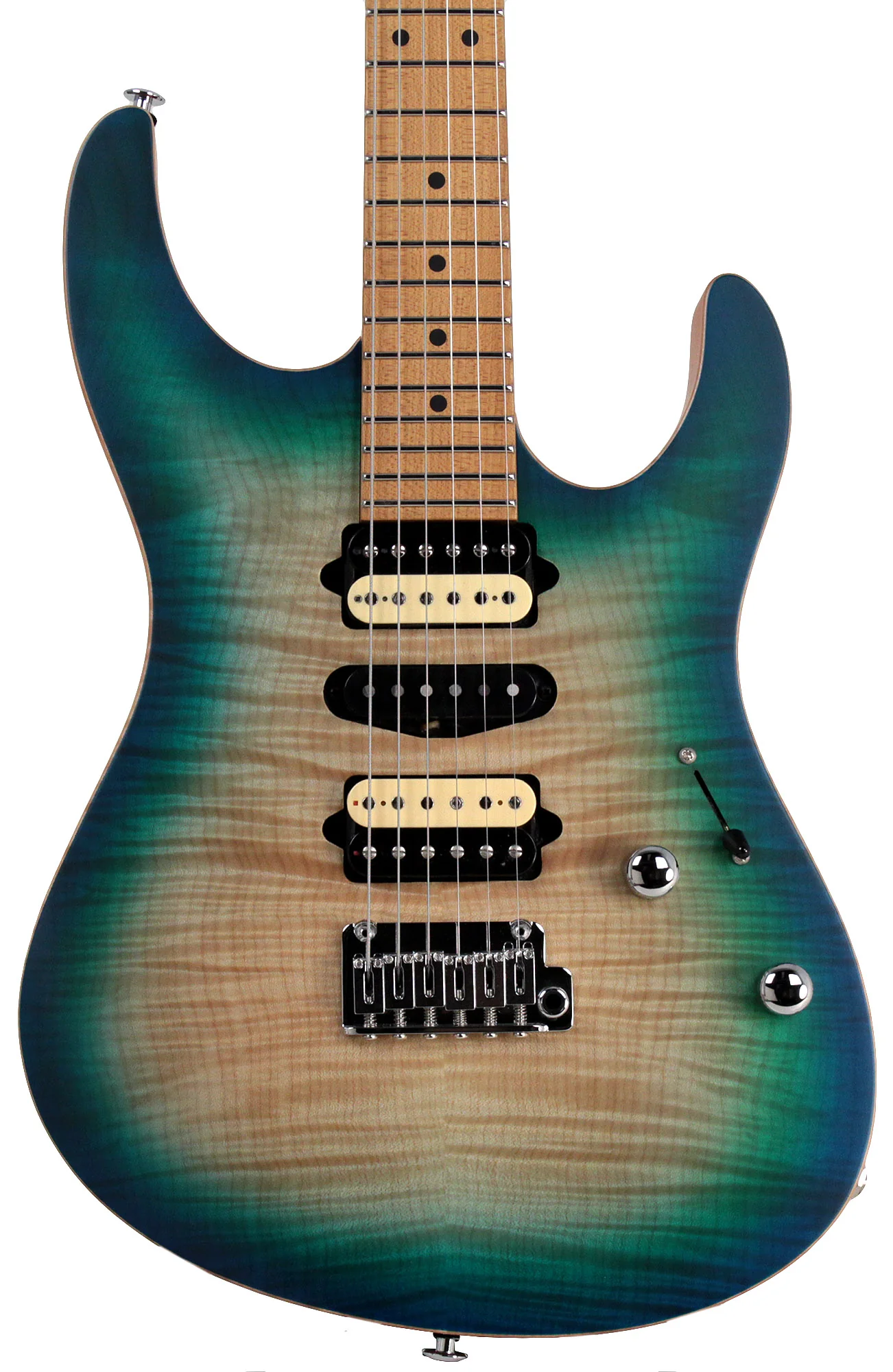 Suhr Limited Modern Satin Flame Guitar, Island Burst, Hardshell Case - Image 5
