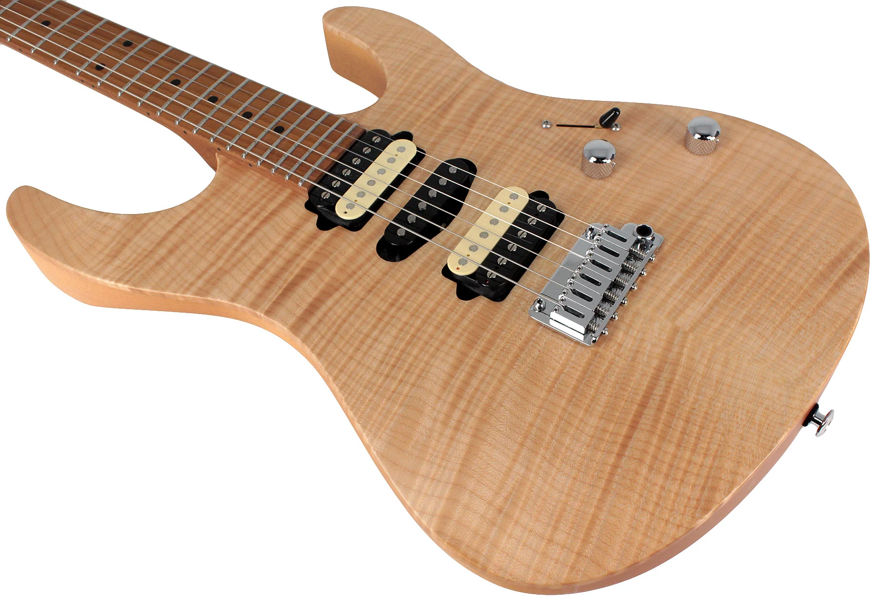 Suhr Limited Modern Satin Flame Guitar, Natural, Hardshell Case - Image 4