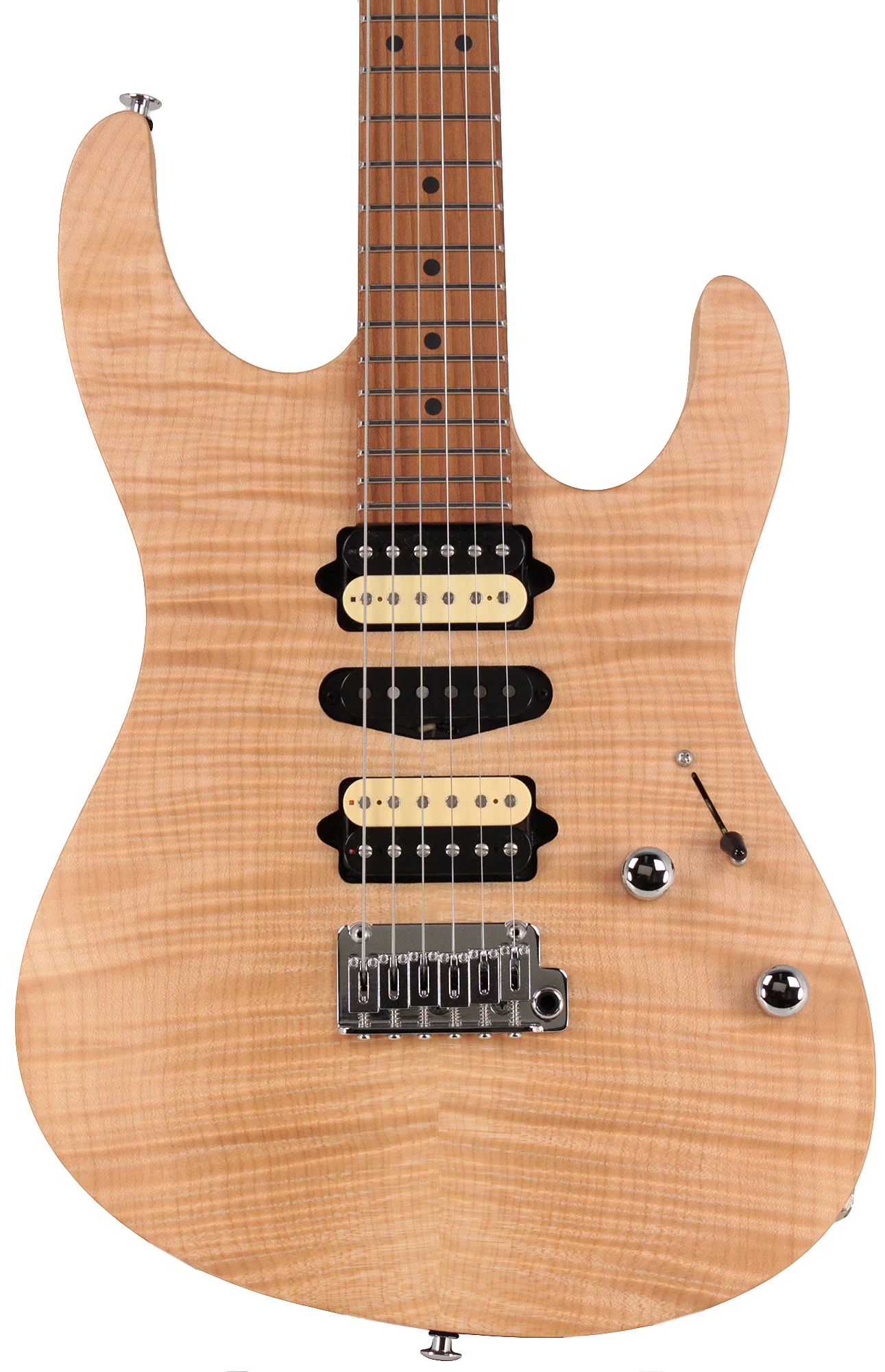 Suhr Limited Modern Satin Flame Guitar, Natural, Hardshell Case - Image 5