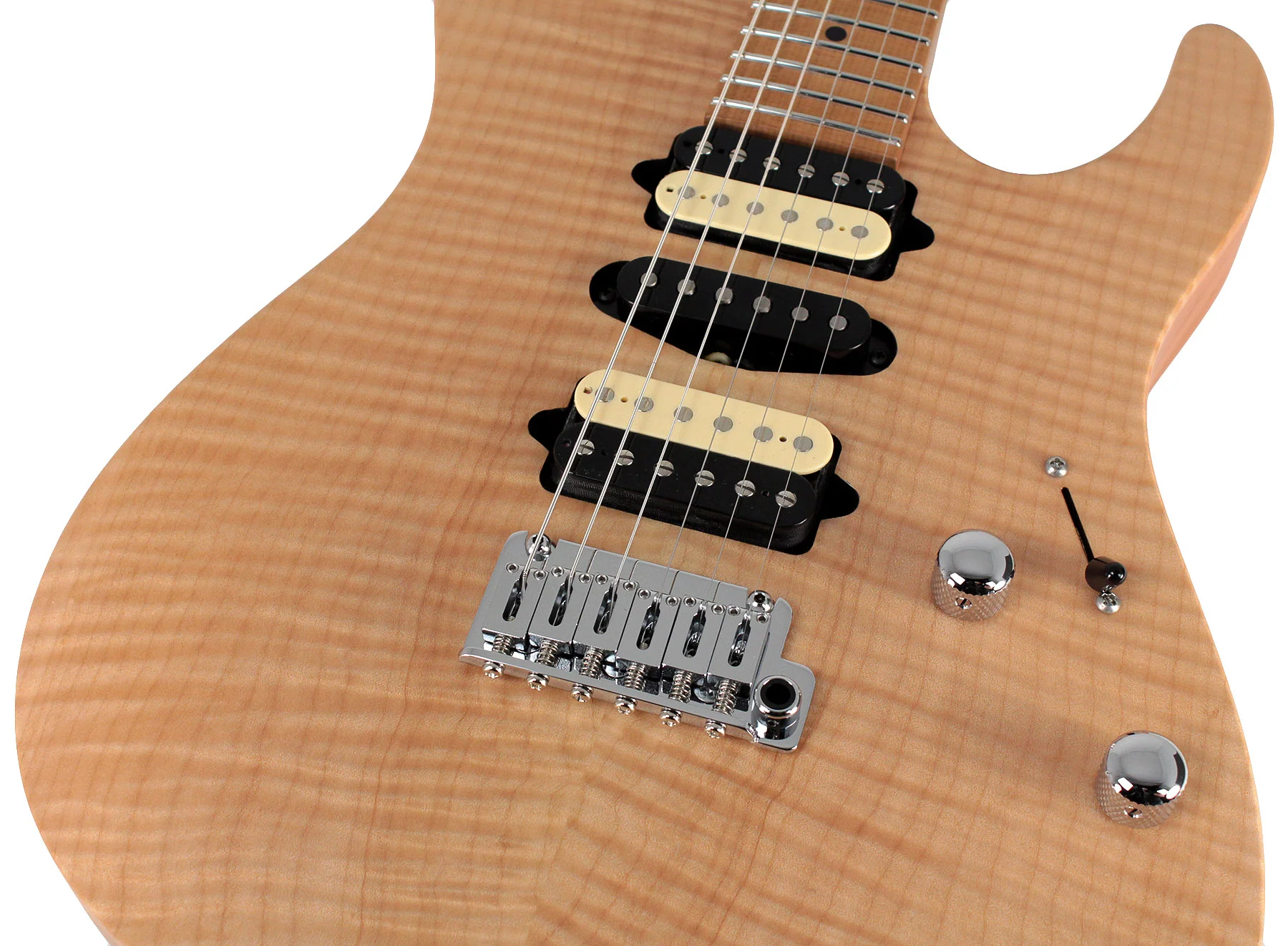 Suhr Limited Modern Satin Flame Guitar, Natural, Hardshell Case - Image 3
