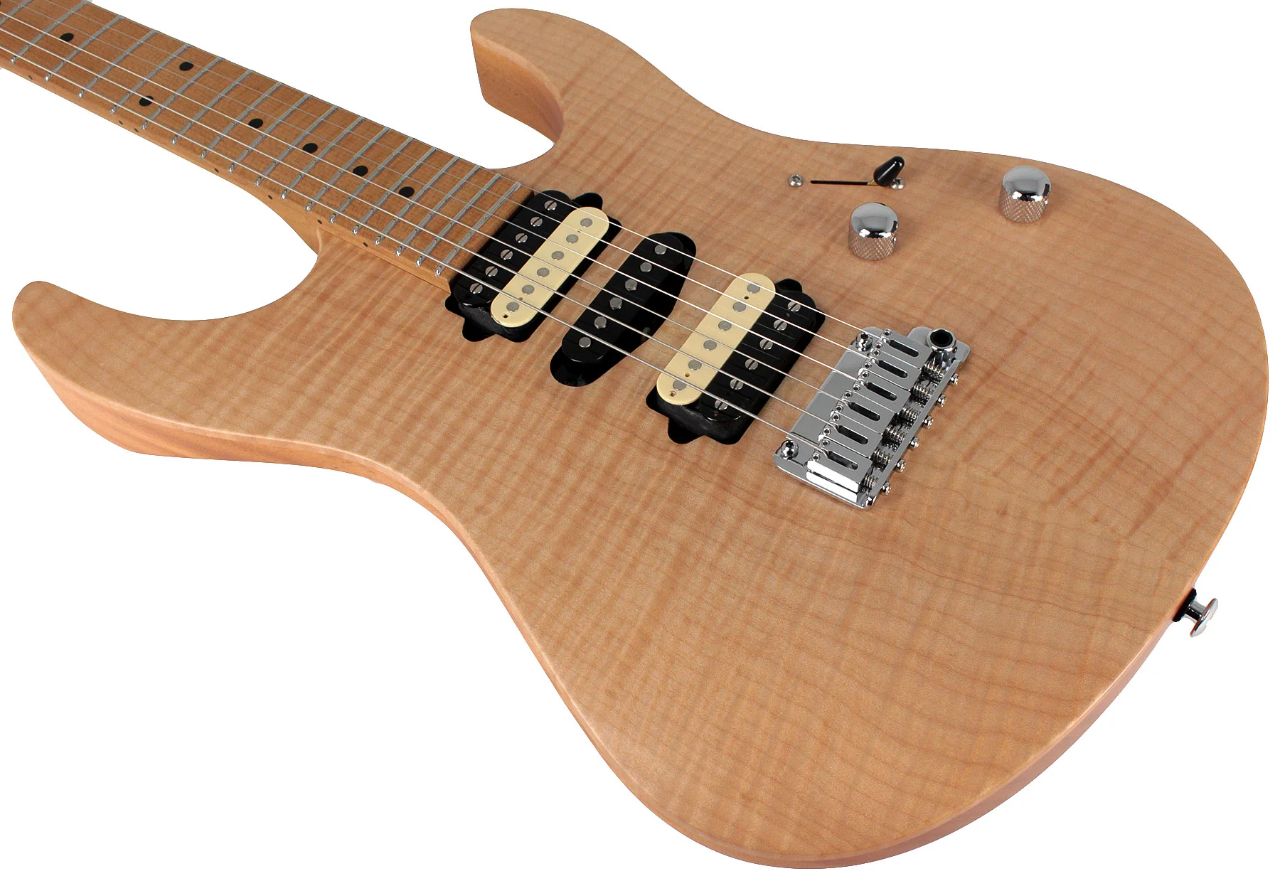 Suhr Limited Modern Satin Flame Guitar, Natural, Hardshell Case - Image 4
