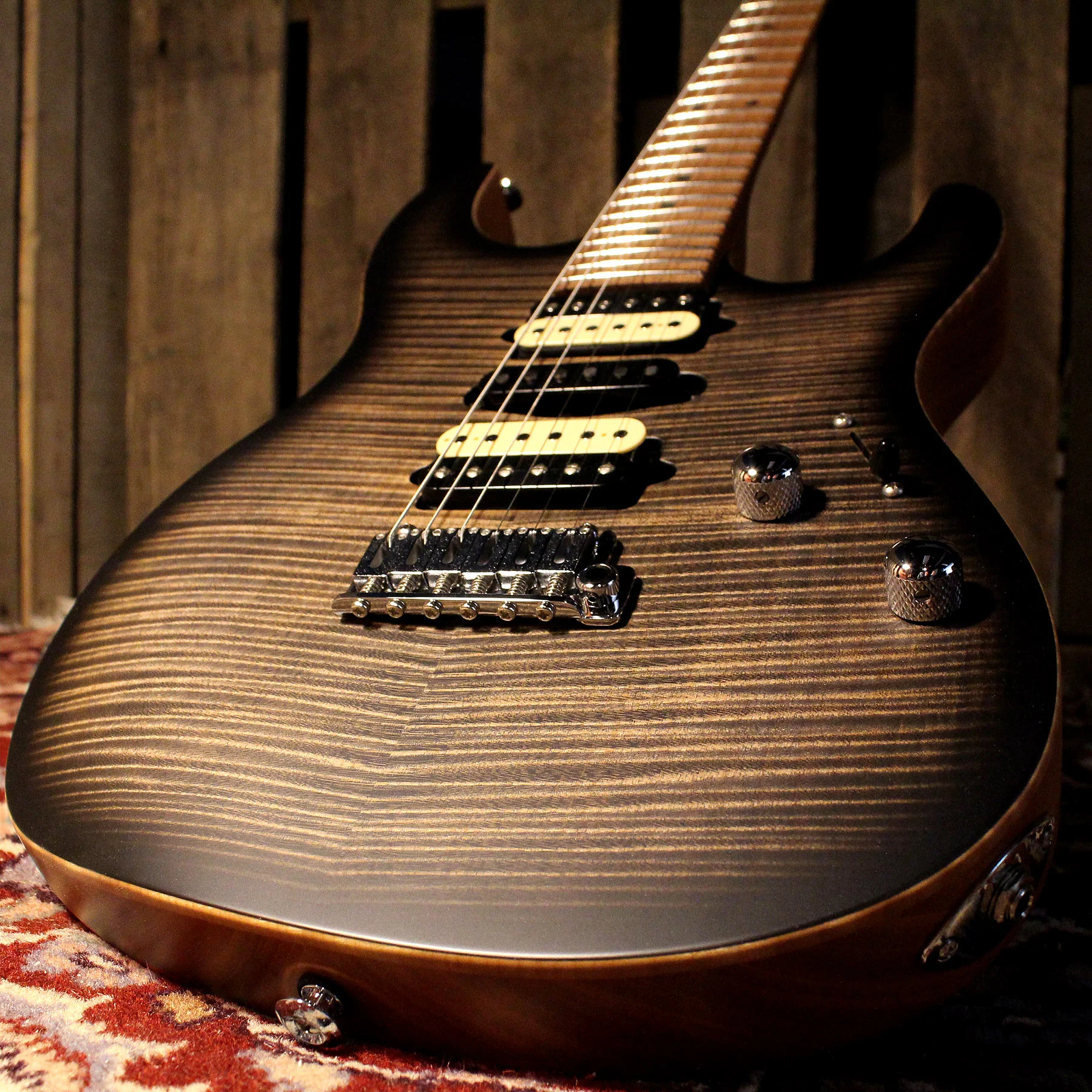 Suhr Limited Modern Satin Flame Guitar, Trans Charcoal Burst, Hardshell Case - Image 12