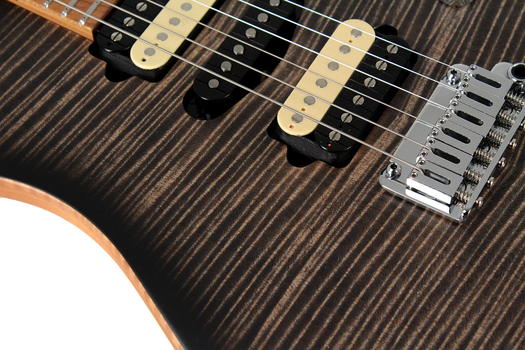 Suhr Limited Modern Satin Flame Guitar, Trans Charcoal Burst, Hardshell Case - Image 4