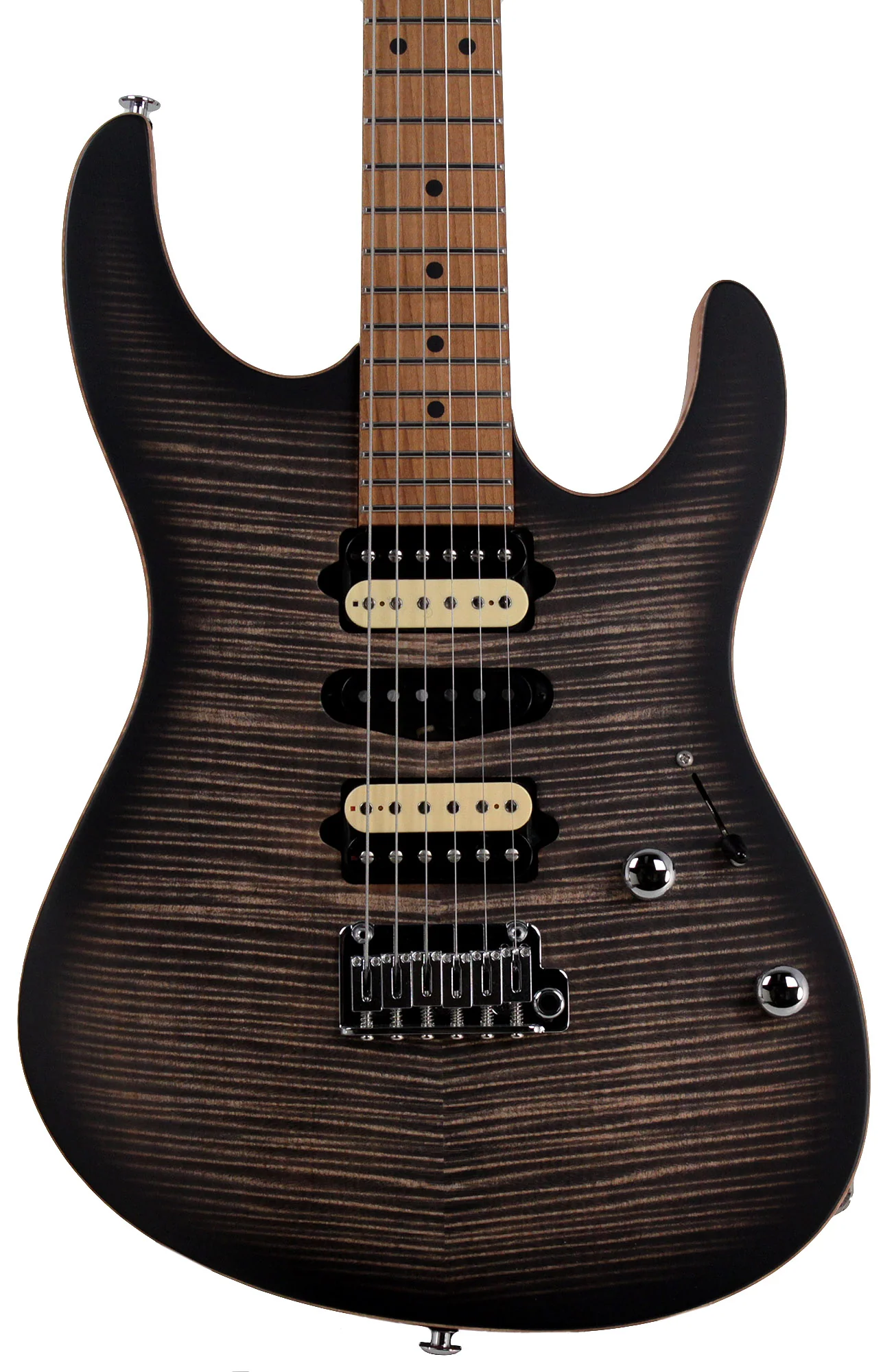 Suhr Limited Modern Satin Flame Guitar, Trans Charcoal Burst, Hardshell Case - Image 7