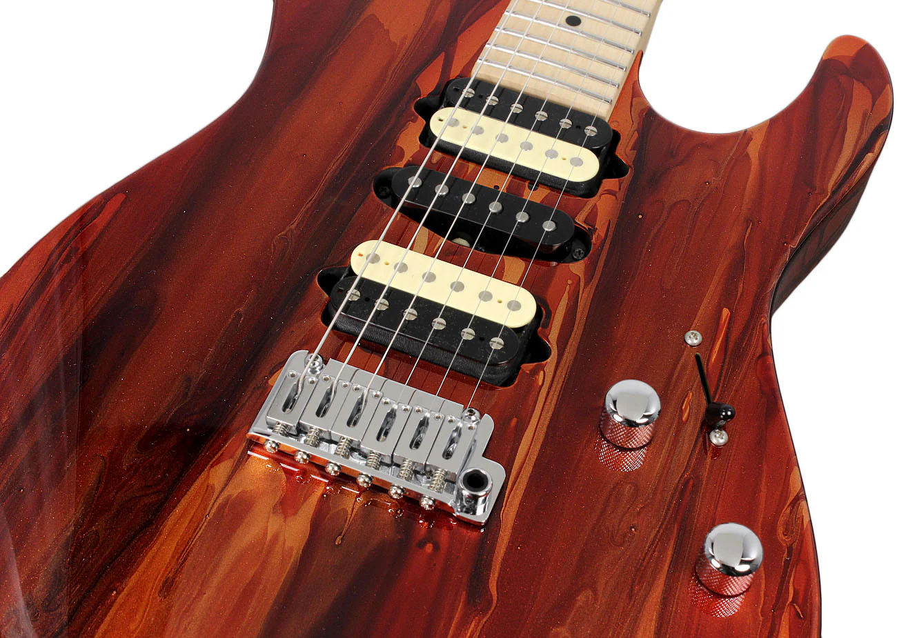 Suhr Modern Guitar - NOS - Root Beer Drip - Matching Headstock - Image 3