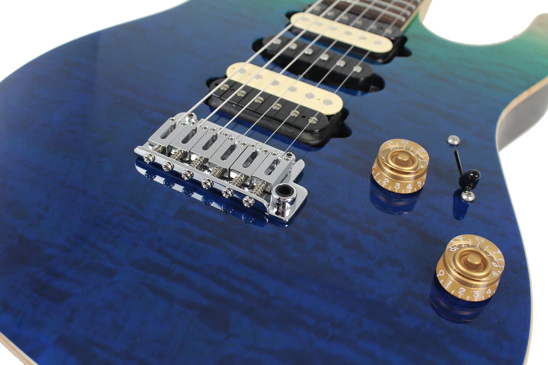 Suhr Modern Plus Curly Limited Guitar, Aqua Blue Gradient - Image 8