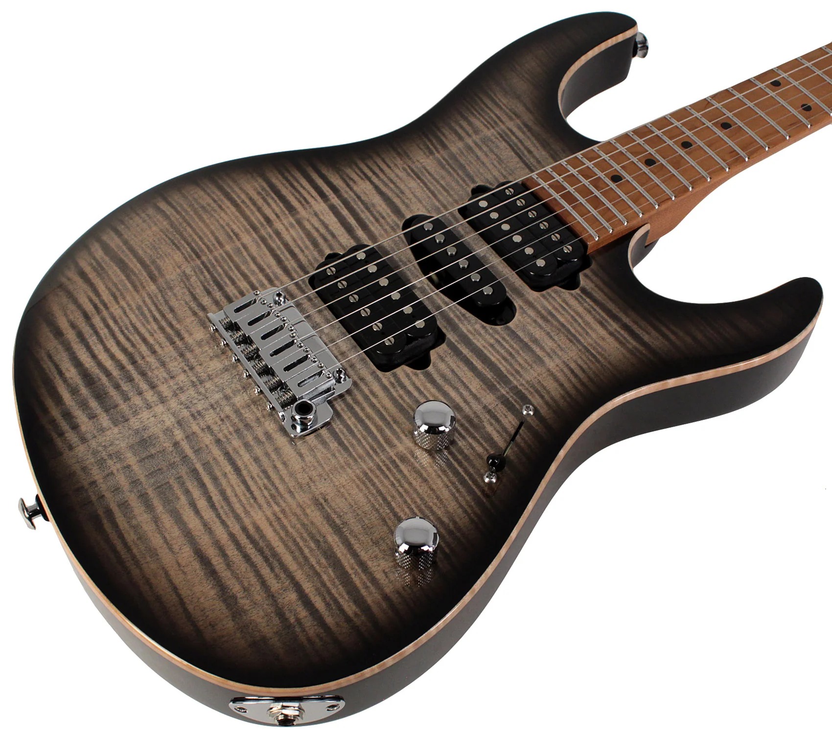 Suhr Modern Plus Guitar, Charcoal Burst, Roasted Maple, HSH - Image 2