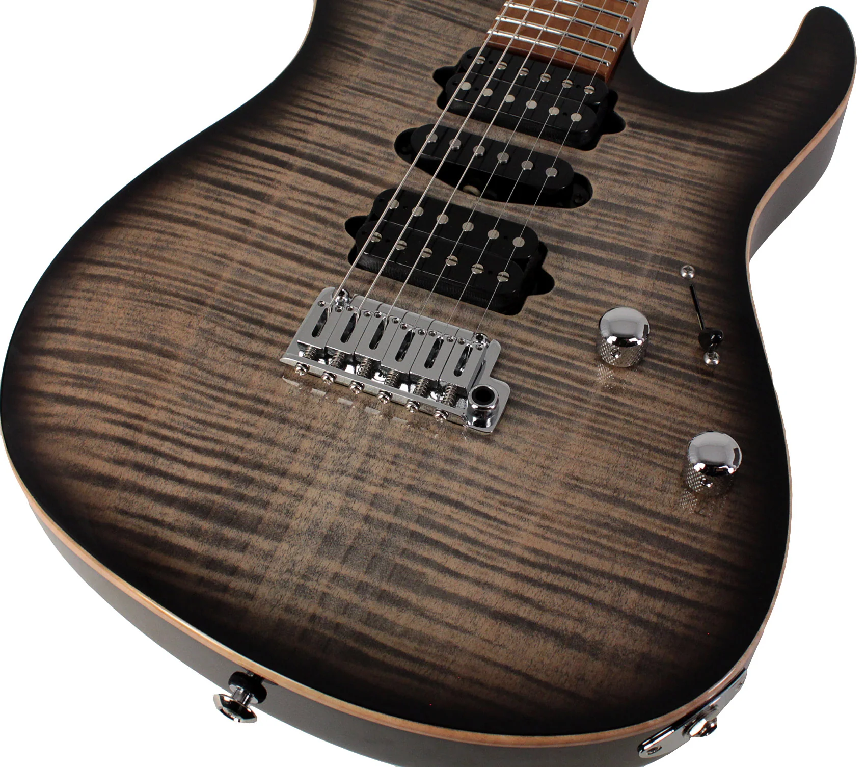 Suhr Modern Plus Guitar, Charcoal Burst, Roasted Maple, HSH - Image 3