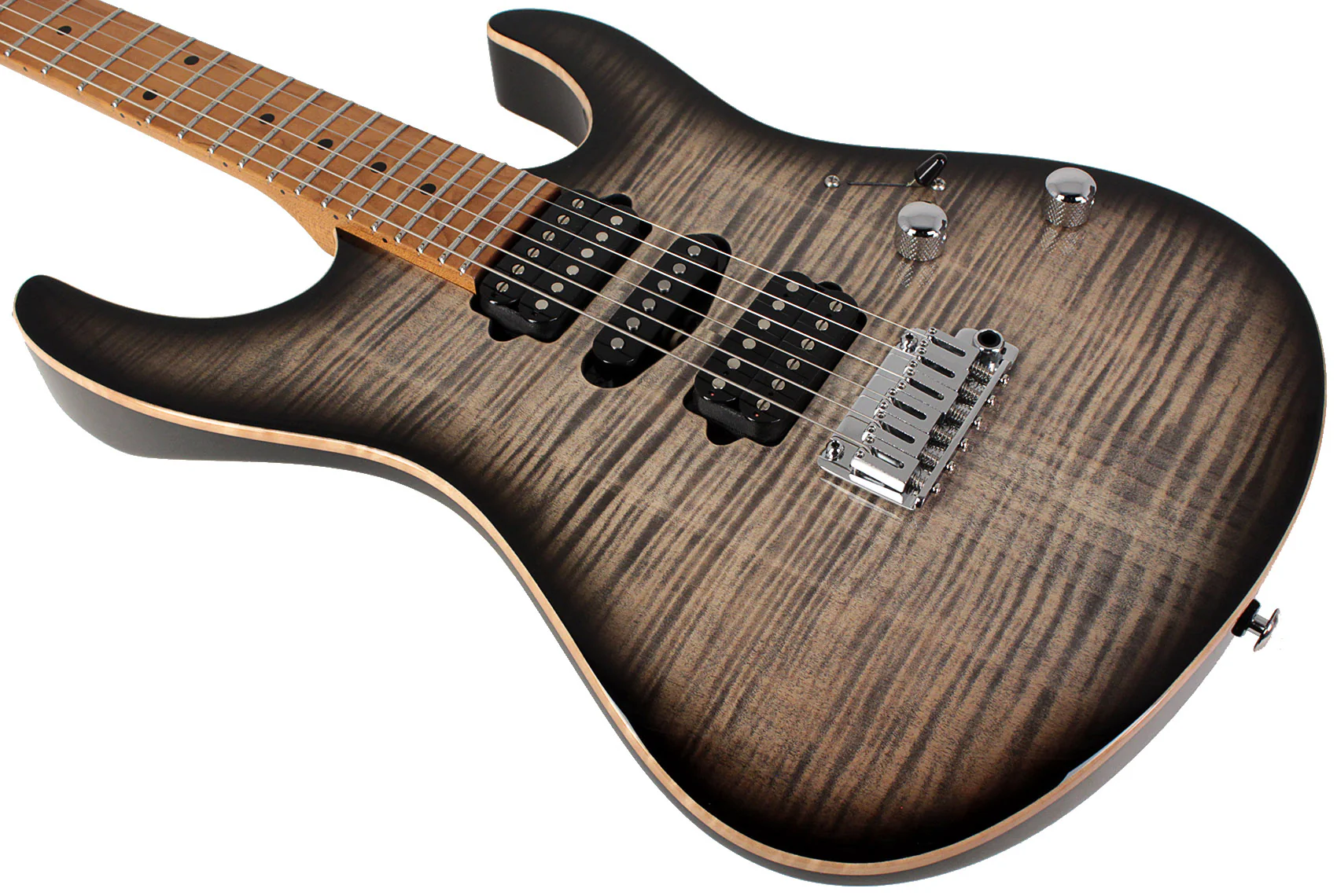 Suhr Modern Plus Guitar, Charcoal Burst, Roasted Maple, HSH - Image 4
