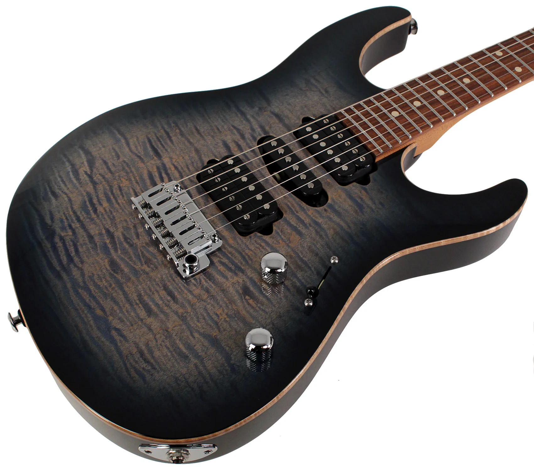 Suhr Modern Plus Guitar, Trans Whale Blue Burst, Pau Ferro, HSH - Image 2