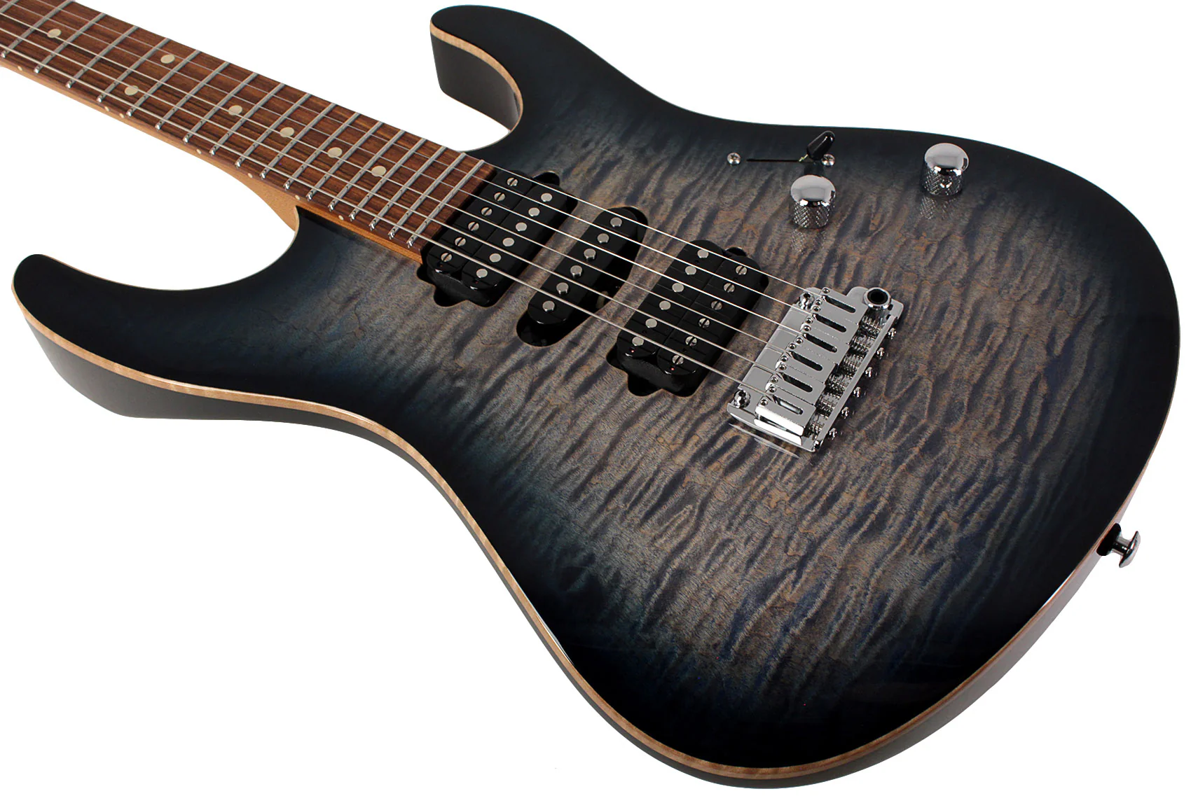 Suhr Modern Plus Guitar, Trans Whale Blue Burst, Pau Ferro, HSH - Image 4