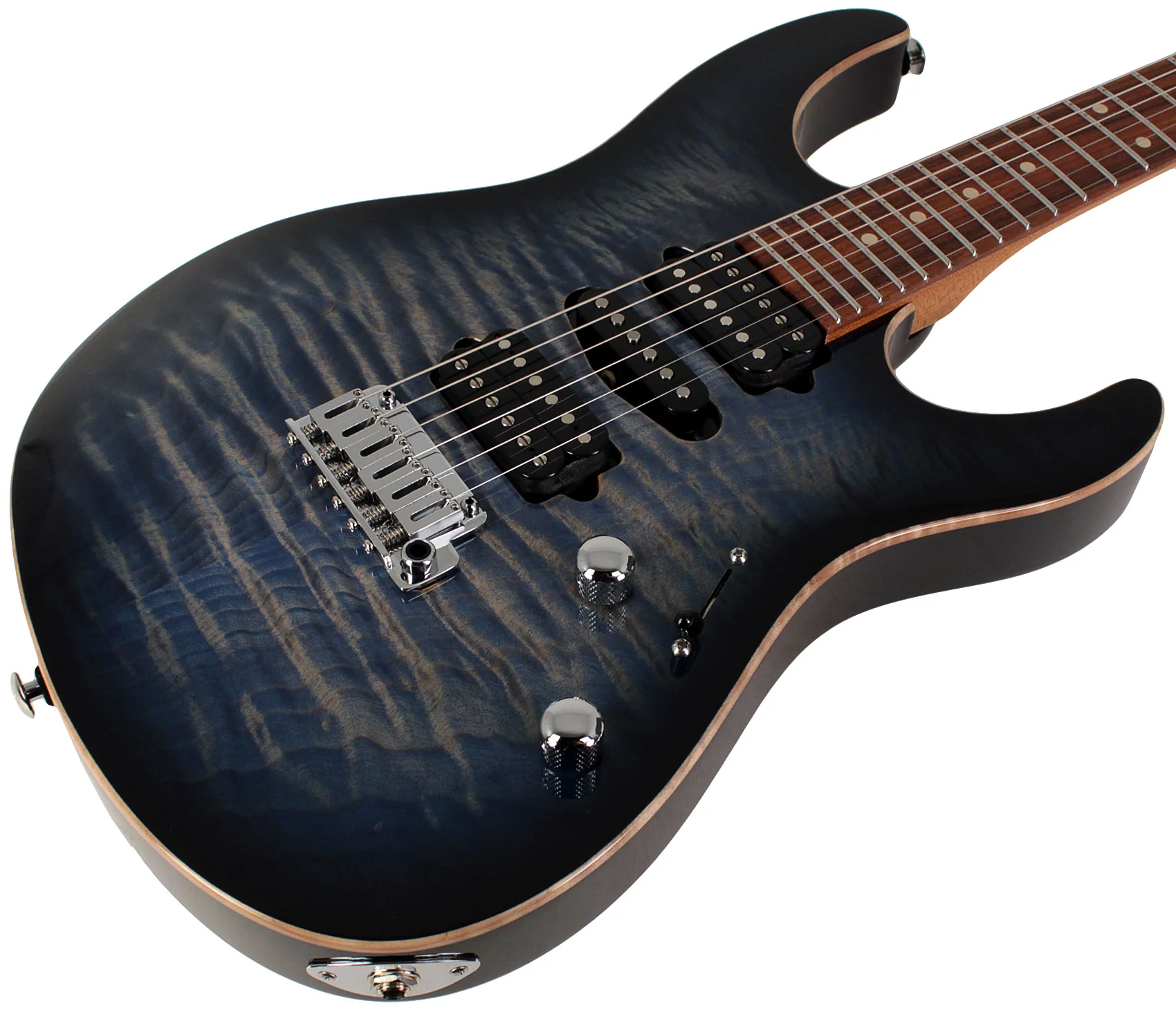 Suhr Modern Plus Guitar, Trans Whale Blue Burst, Pau Ferro, HSH - Image 2