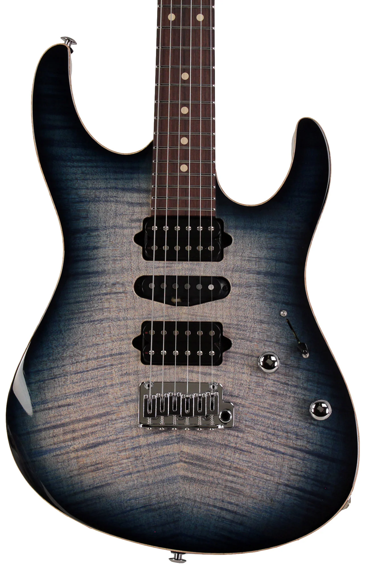 Suhr Modern Plus Guitar, Trans Whale Blue Burst, Pau Ferro, HSH - Image 6