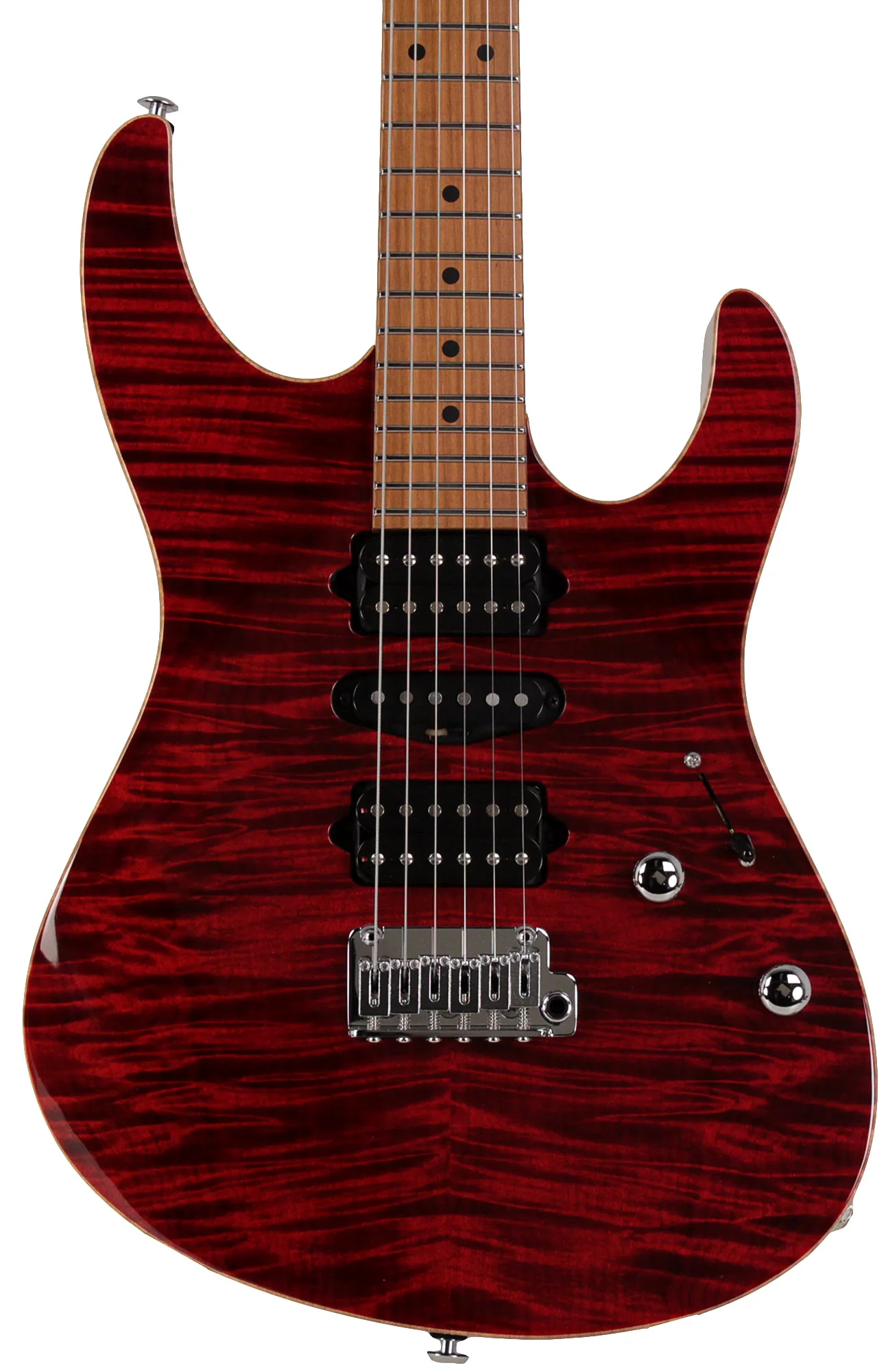 Suhr Modern Plus Guitar, Chili Pepper Red, Maple, HSH - Image 6