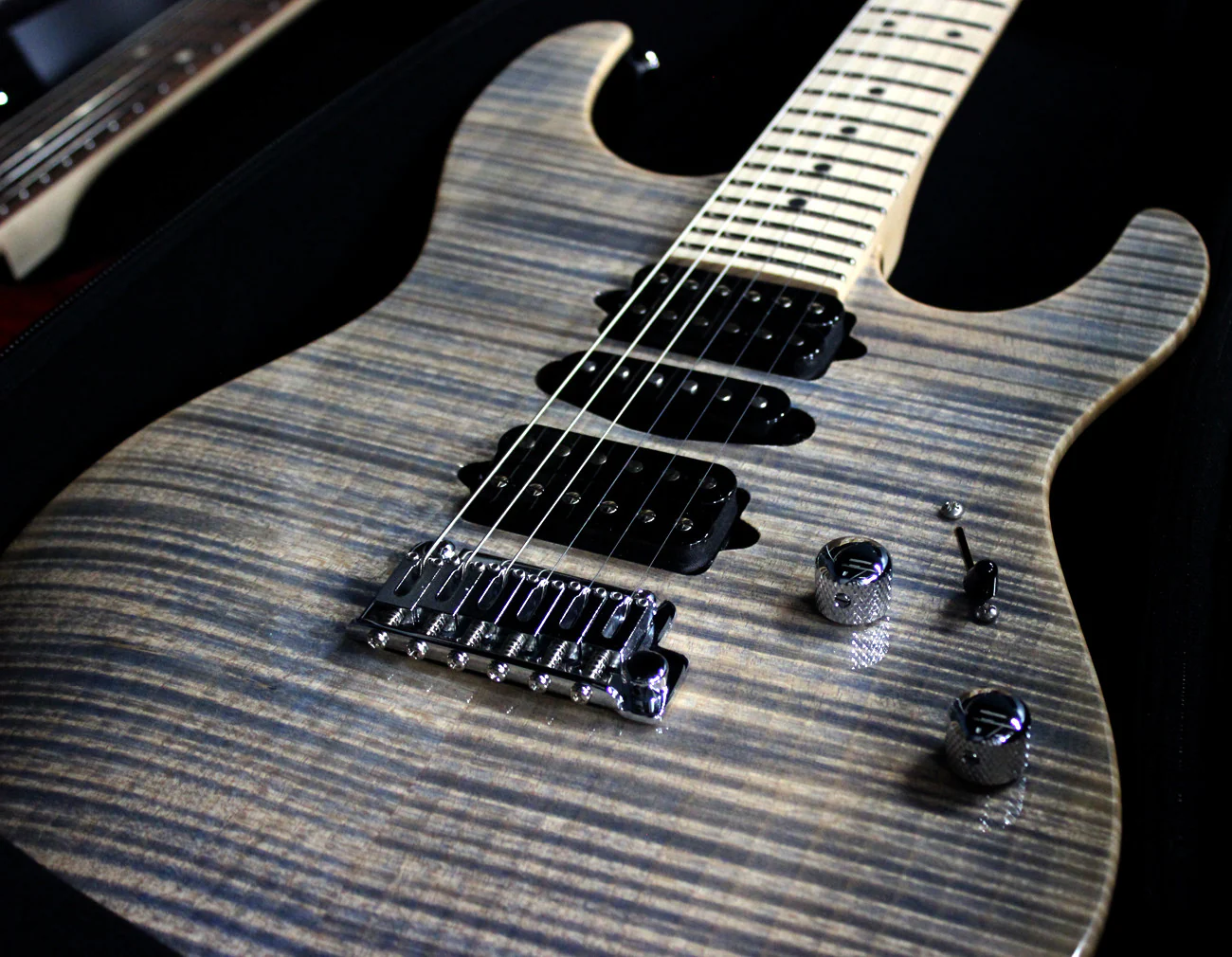 Suhr Modern Pro Guitar, Trans Blue Denim Slate, Maple, Matching Headstock - Image 10